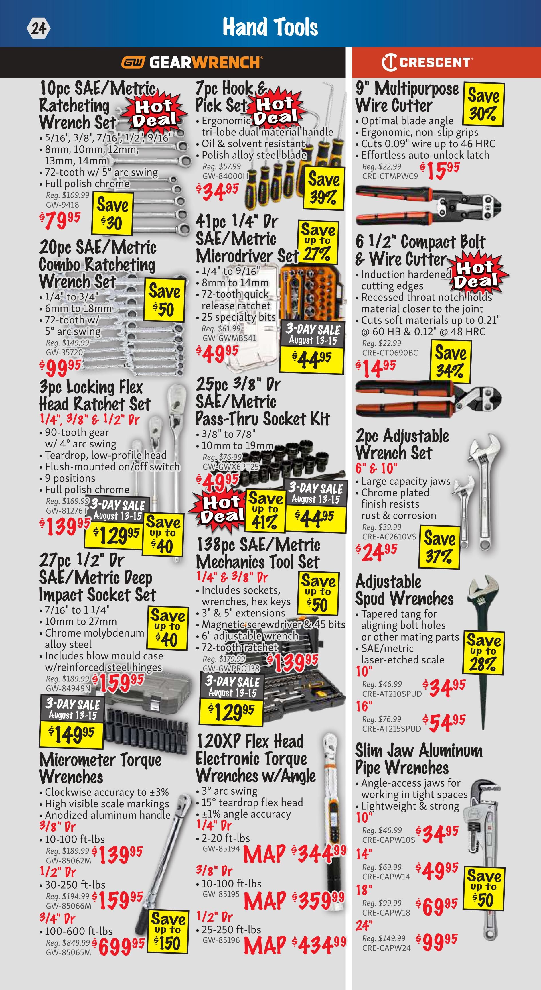 KMS Tools and Equipment Flyer August 1 to 31
