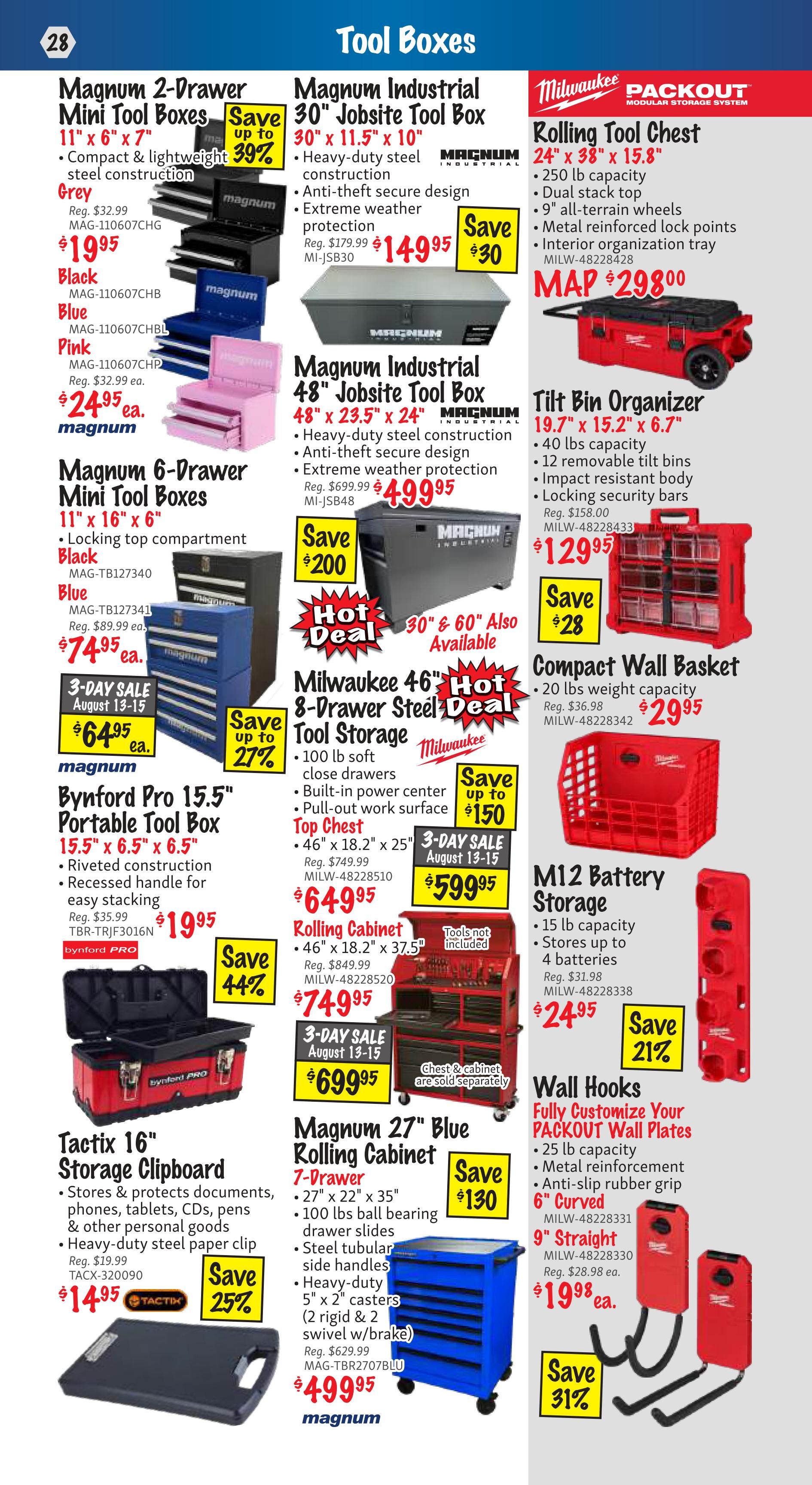 KMS Tools and Equipment Flyer August 1 to 31