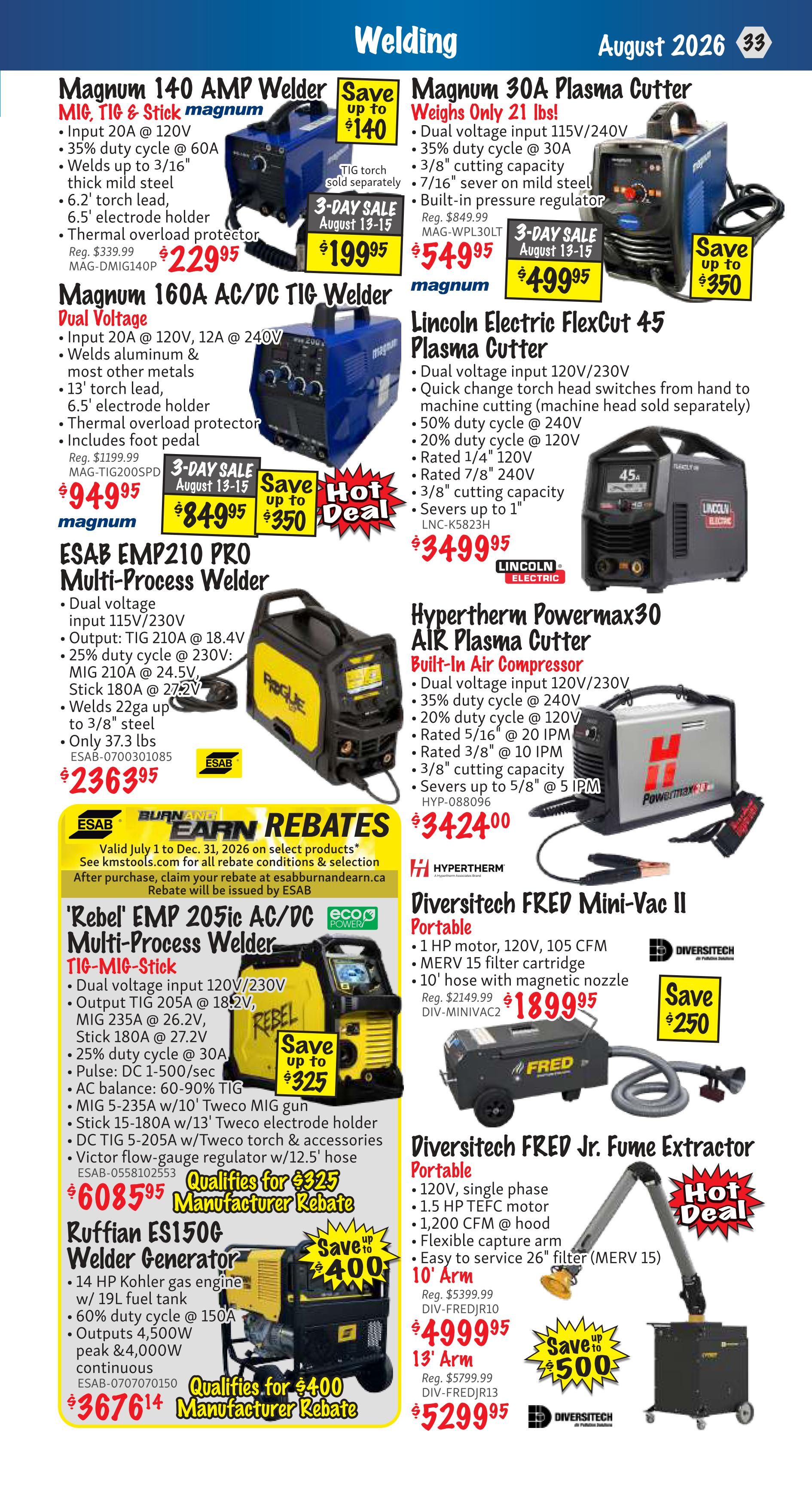 KMS Tools and Equipment Flyer August 1 to 31