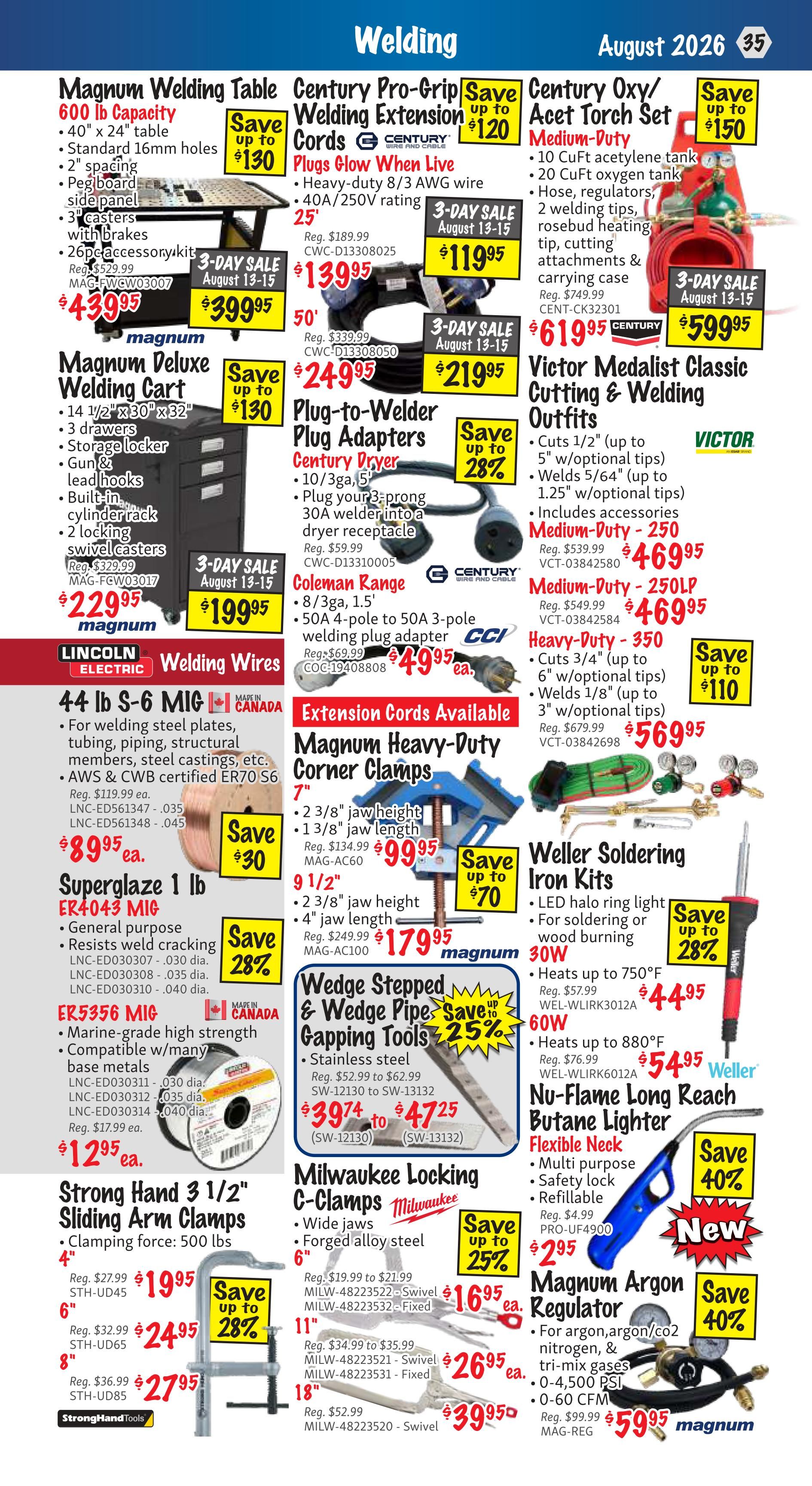 KMS Tools and Equipment Flyer August 1 to 31