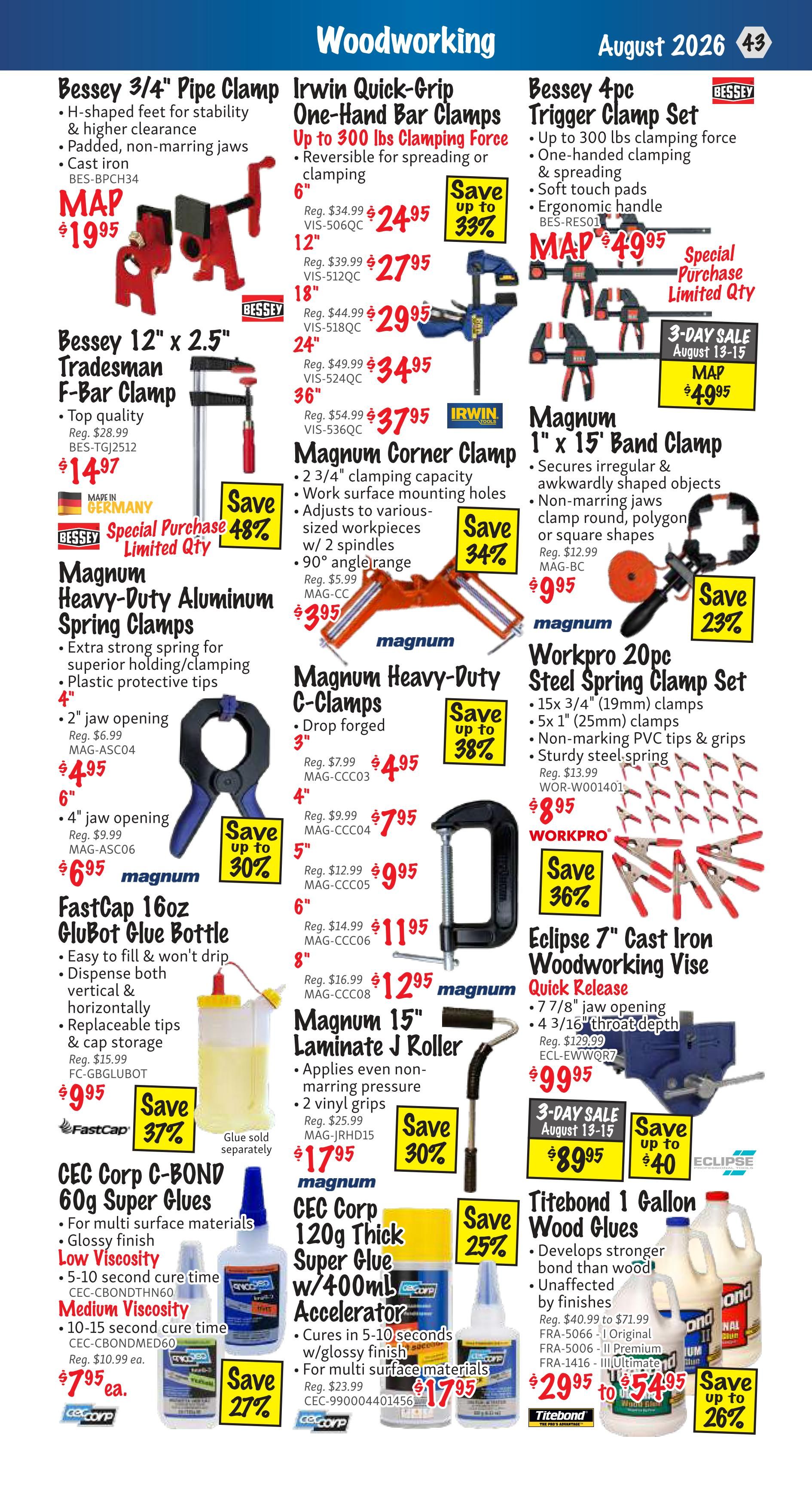 KMS Tools and Equipment Flyer August 1 to 31