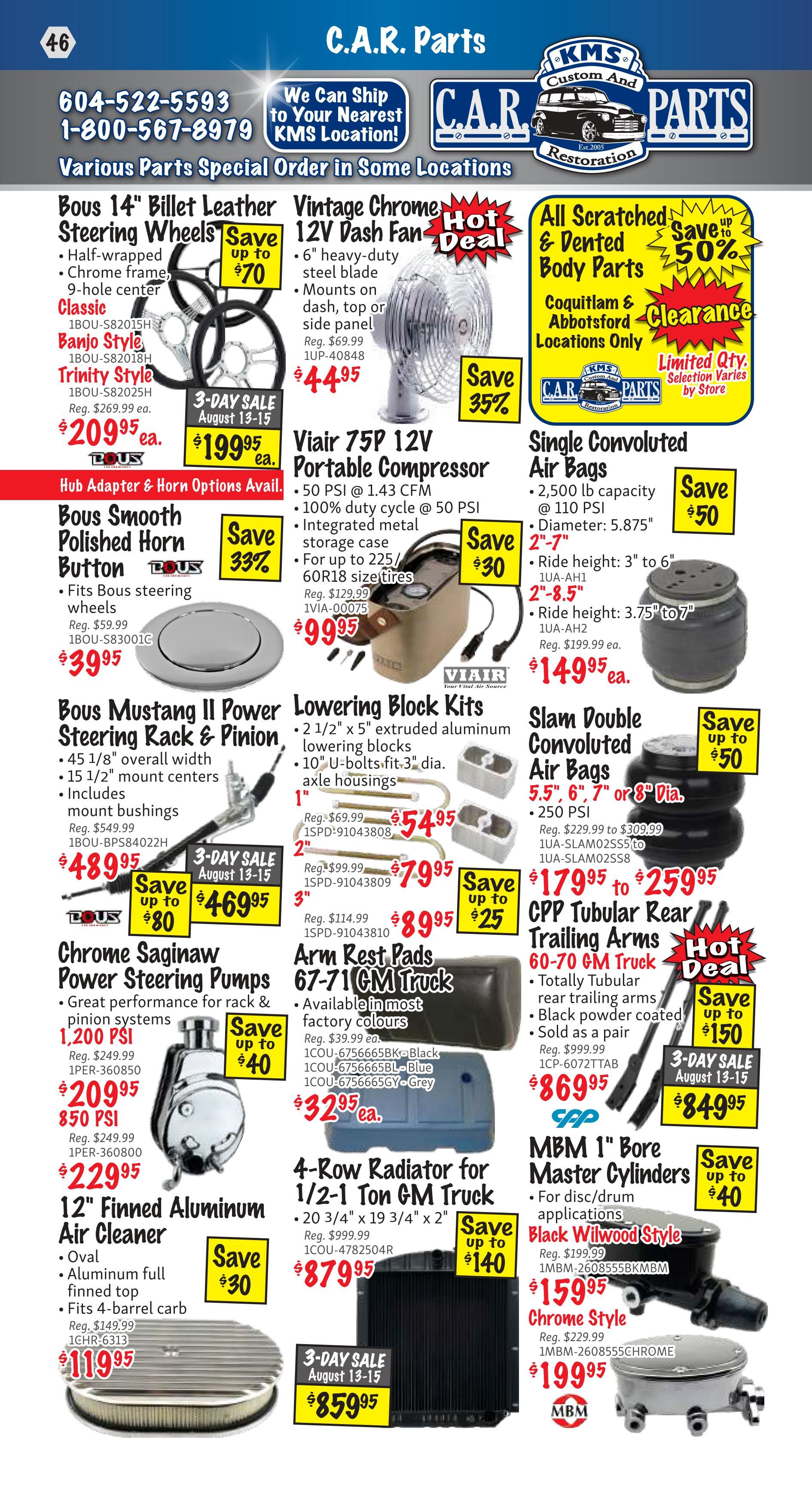KMS Tools and Equipment Flyer August 1 to 31
