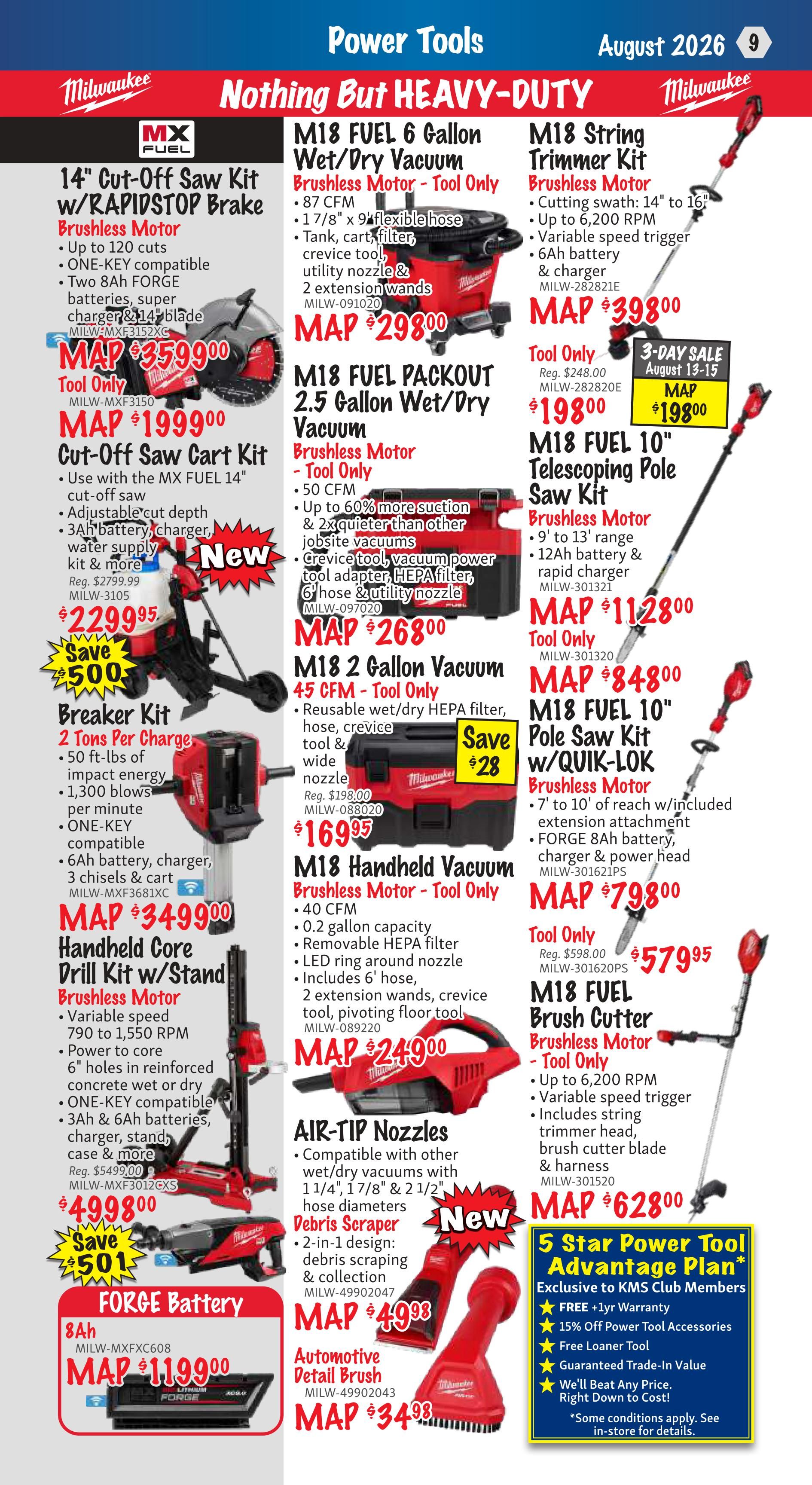 KMS Tools and Equipment Flyer August 1 to 31