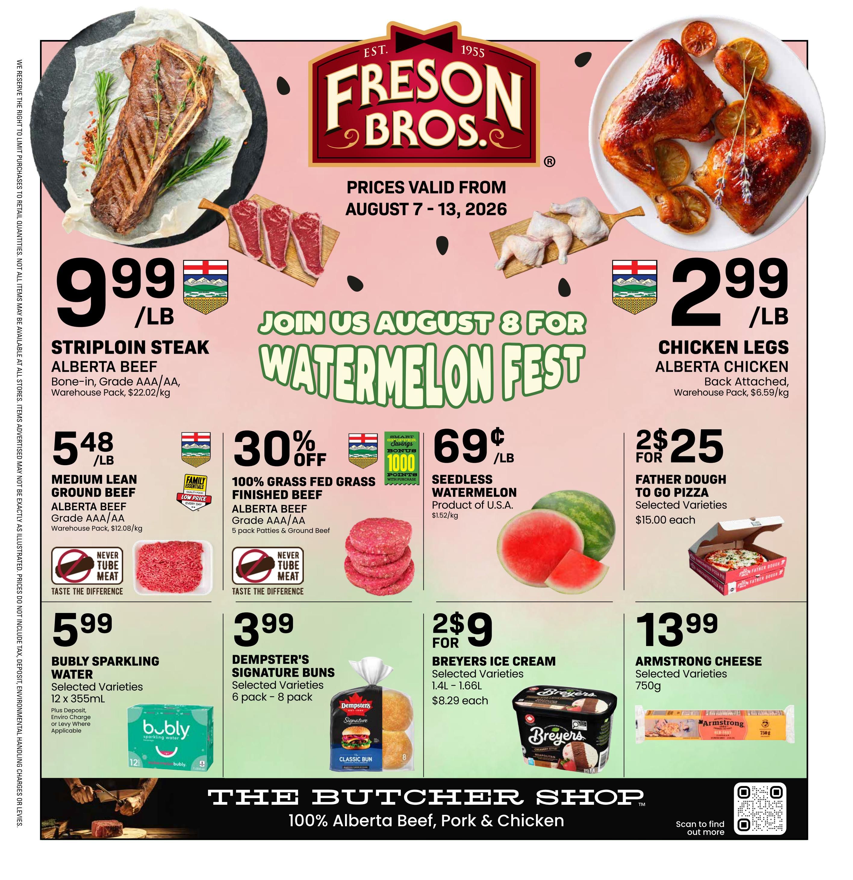 Freson Bros. Flyer August 7 to 13
