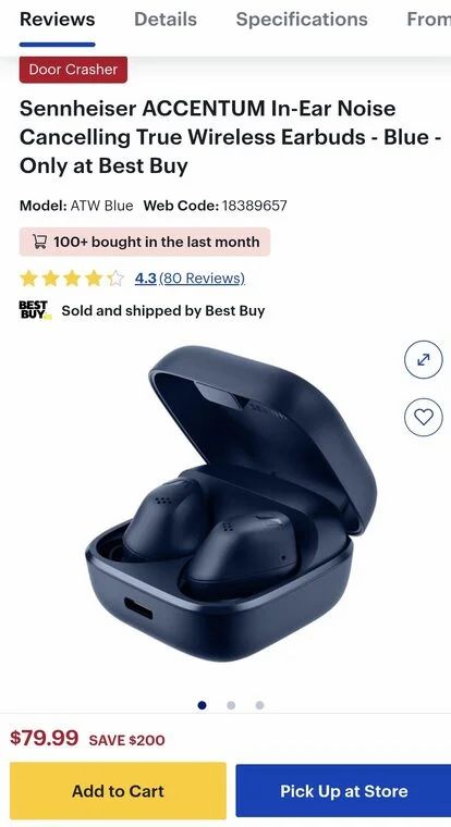Best Buy: Sennheiser ACCENTUM In-Ear Noise Cancelling True Wireless Earbuds Best Buy: Sennheiser ACCENTUM In-Ear Noise Cancelling True Wireless Earbuds