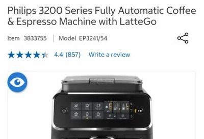 Costco: $449.99 (in store price) Philips 3200 Series Fully Automatic Coffee & Espresso Machine with LatteGo
