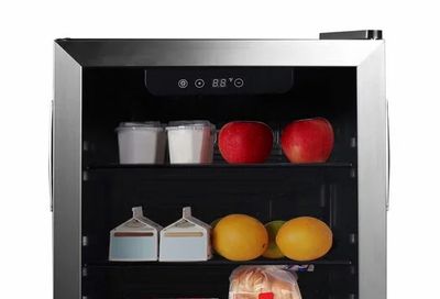 Walmart: Frigidaire 115 Can/34 Bottle Beverage Refrigerator, 3.4 Cu. ft. Glass Door Mini Fridge, Stainless Steel $49 (reg. $350)
