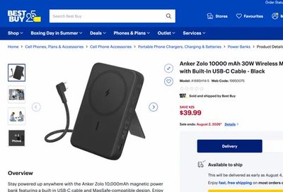 Amazon.ca / Best Buy: Anker Zolo 10,000mAh Magnetic Power Bank with Built-In USB-C Cable and Stand — $39.99 (Reg. $64.99, 38% off)