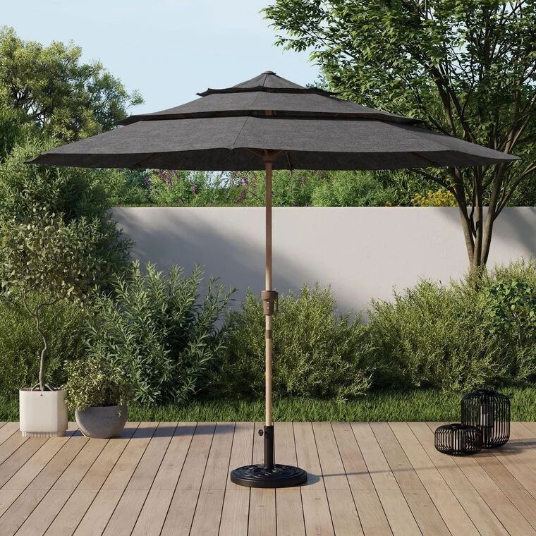 Walmart: Better Homes & Gardens 10 ft. Round 3-Tier Market Patio Umbrella, Black $37.00 (Originally $129.98)