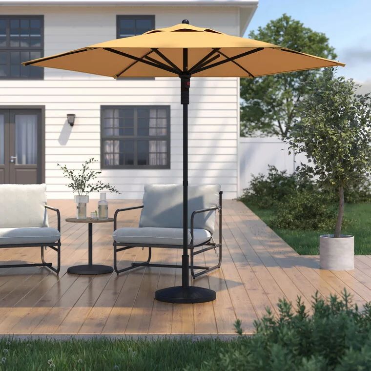 Walmart: HOMETRENDS 7.5 ft. Round Push-Up Market Patio Umbrella, Yolk $17