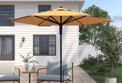 Walmart: HOMETRENDS 7.5 ft. Round Push-Up Market Patio Umbrella, Yolk $17