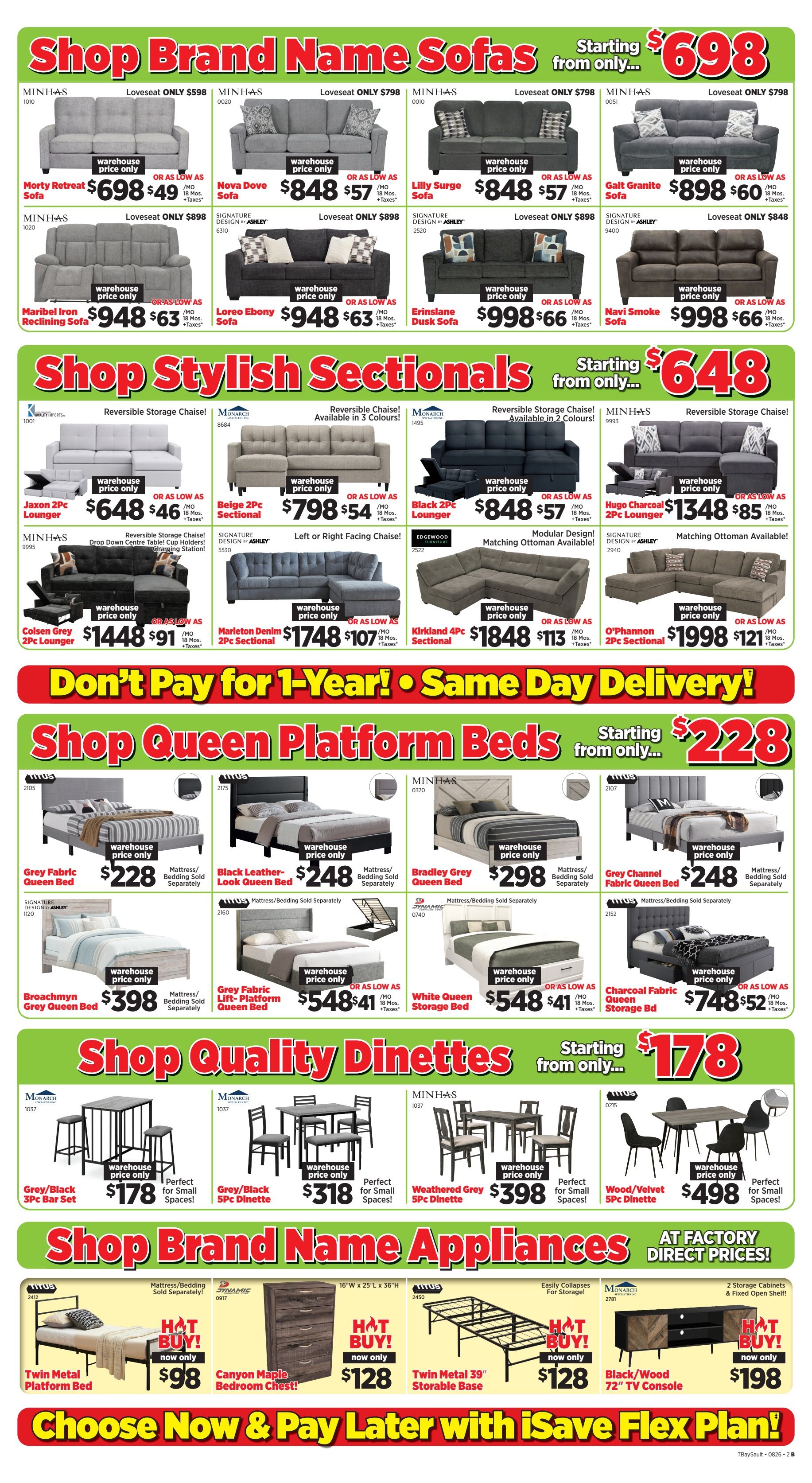 Surplus Furniture & Mattress Warehouse (Thunder Bay, Sault Ste Marie) Flyer August 3 to 23