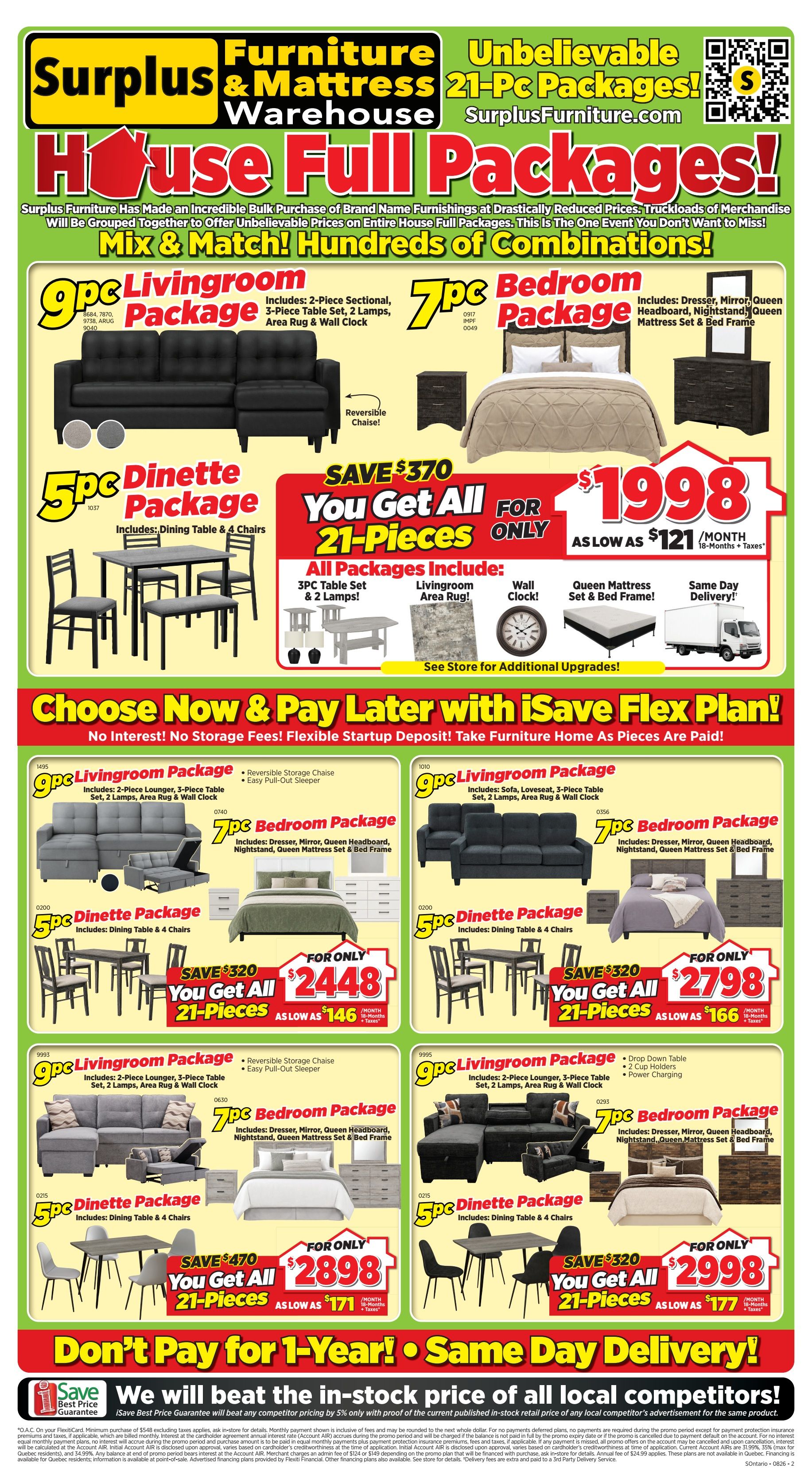 Surplus Furniture & Mattress Warehouse (S. ON) Flyer August 3 to 23