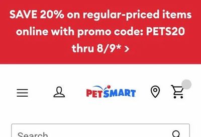 PetSmart 20% off with 12% rakuten