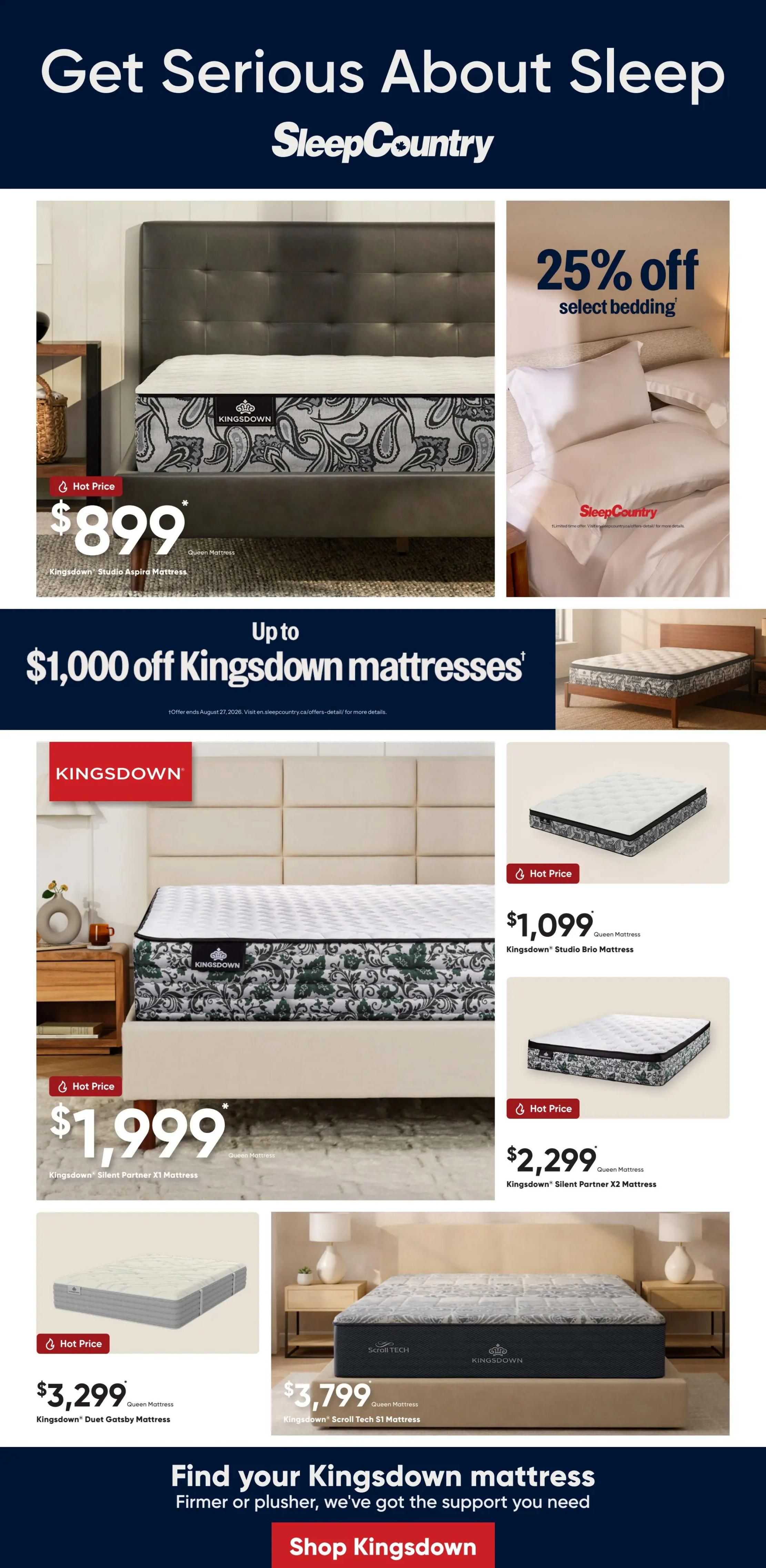 Sleep Country Flyer August 5 to 11