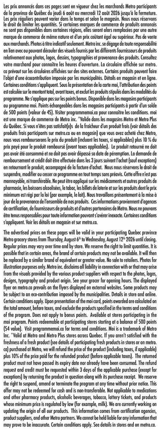 Metro (QC) Flyer August 6 to 12