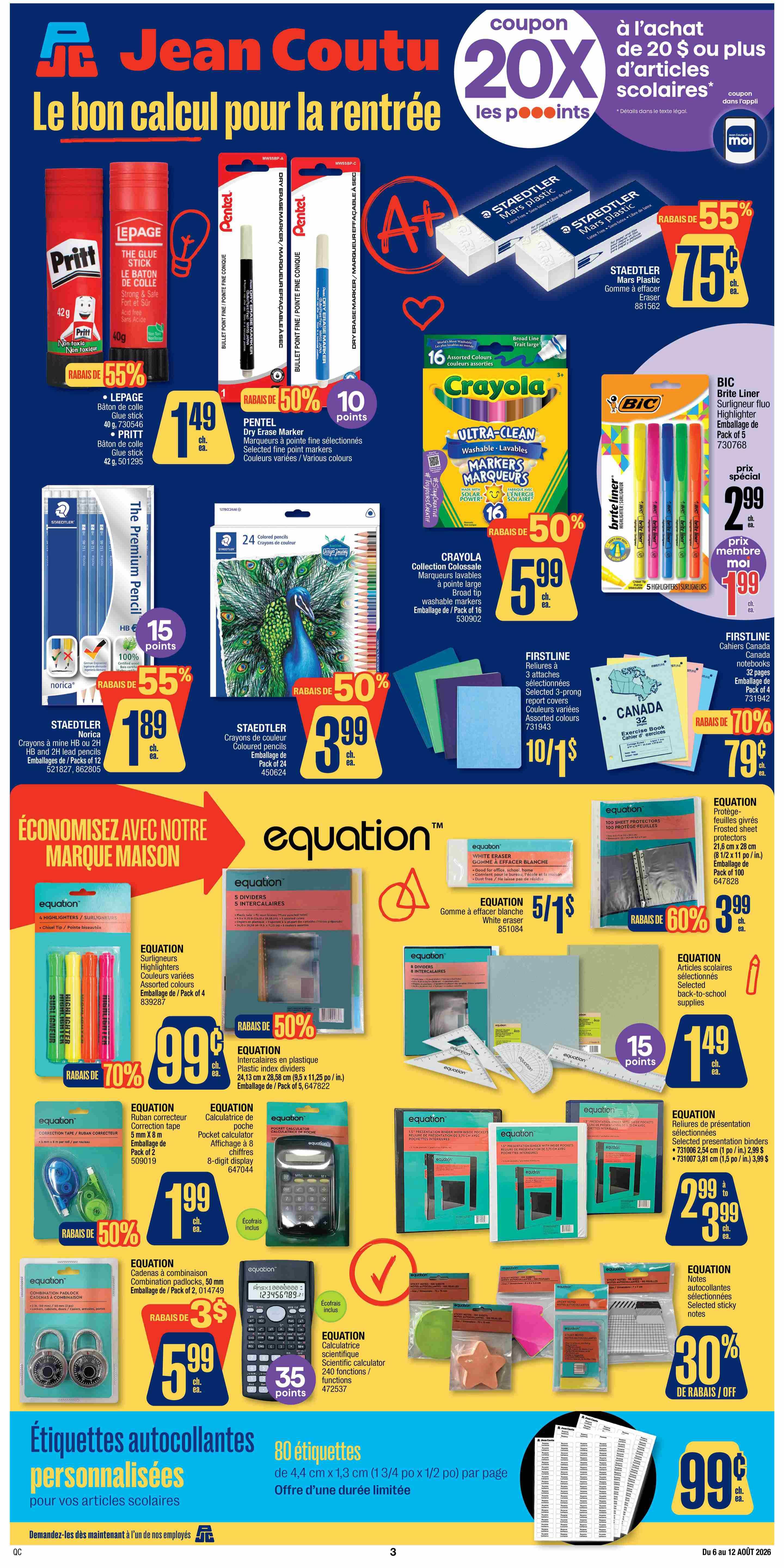 Jean Coutu Flyer August 6 to 12