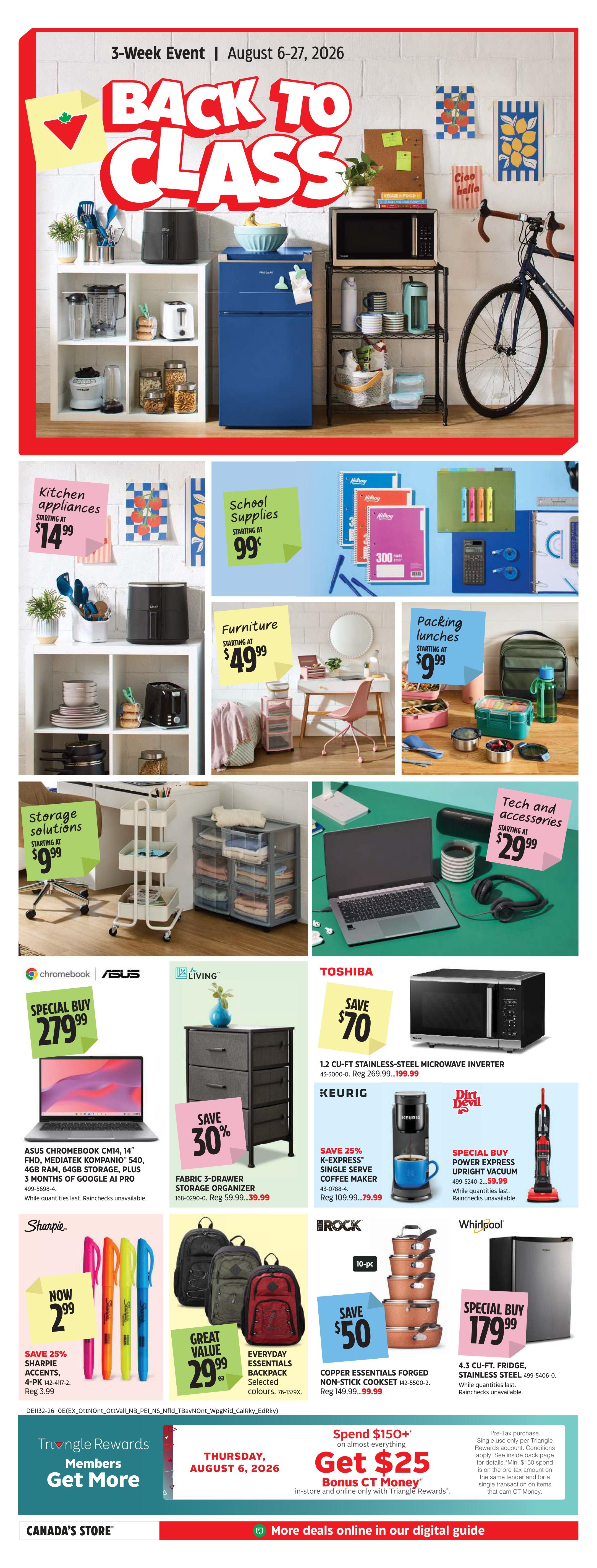 Canadian Tire Back To Class Flyer August 6 to 27