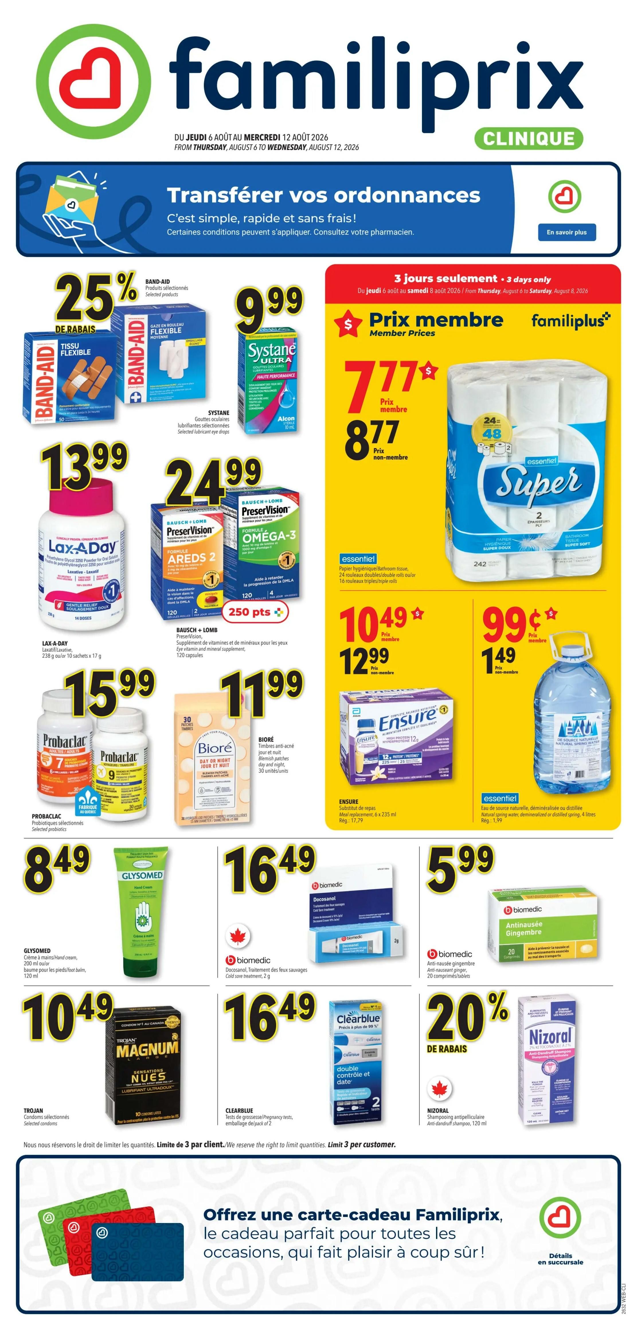 Familiprix Clinique Flyer August 6 to 12