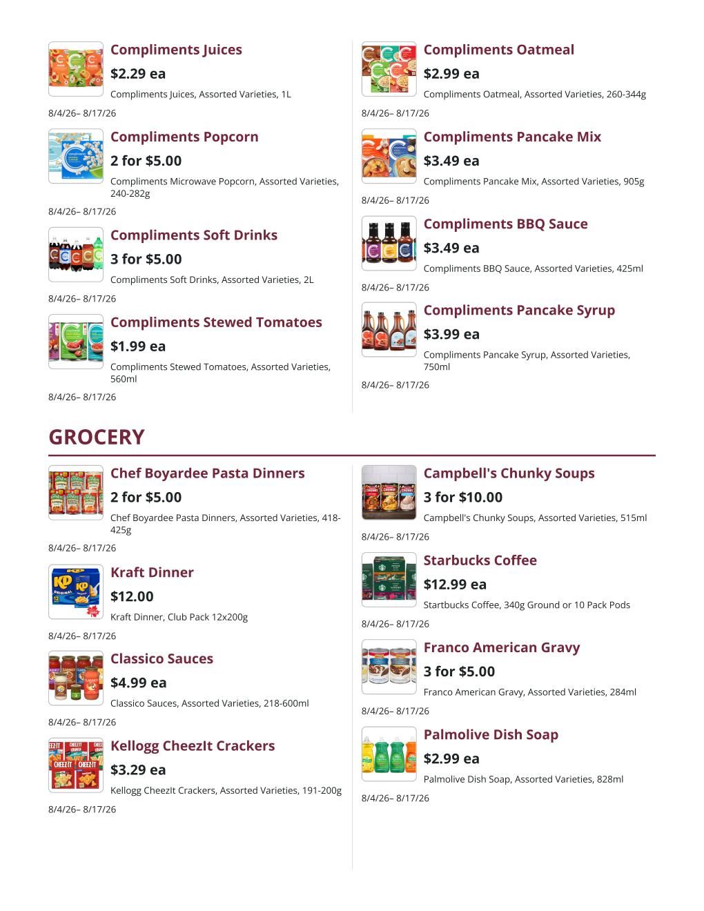 Kudrinko's Flyer August 4 to 17