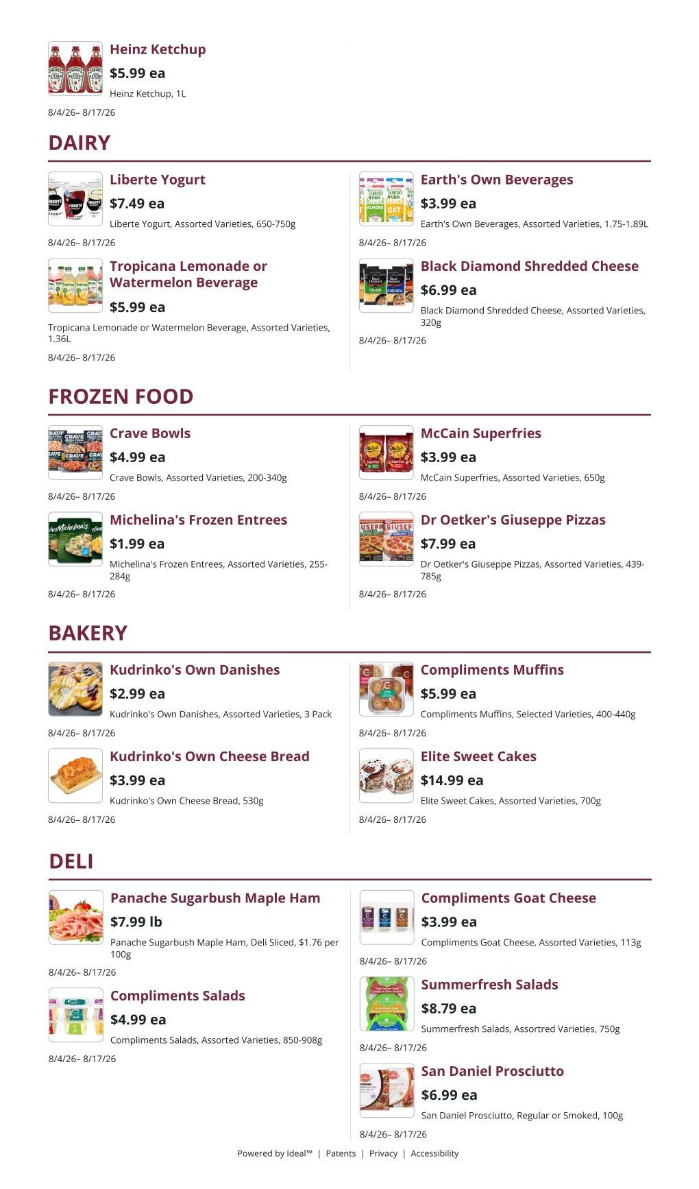Kudrinko's Flyer August 4 to 17