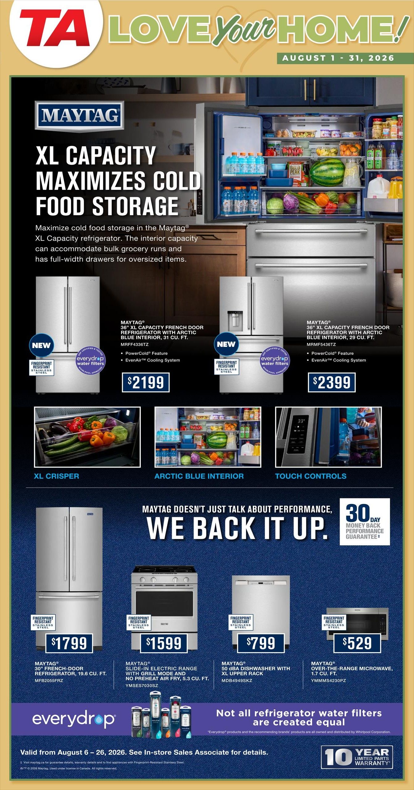 TA Appliances Flyer August 4 to 31