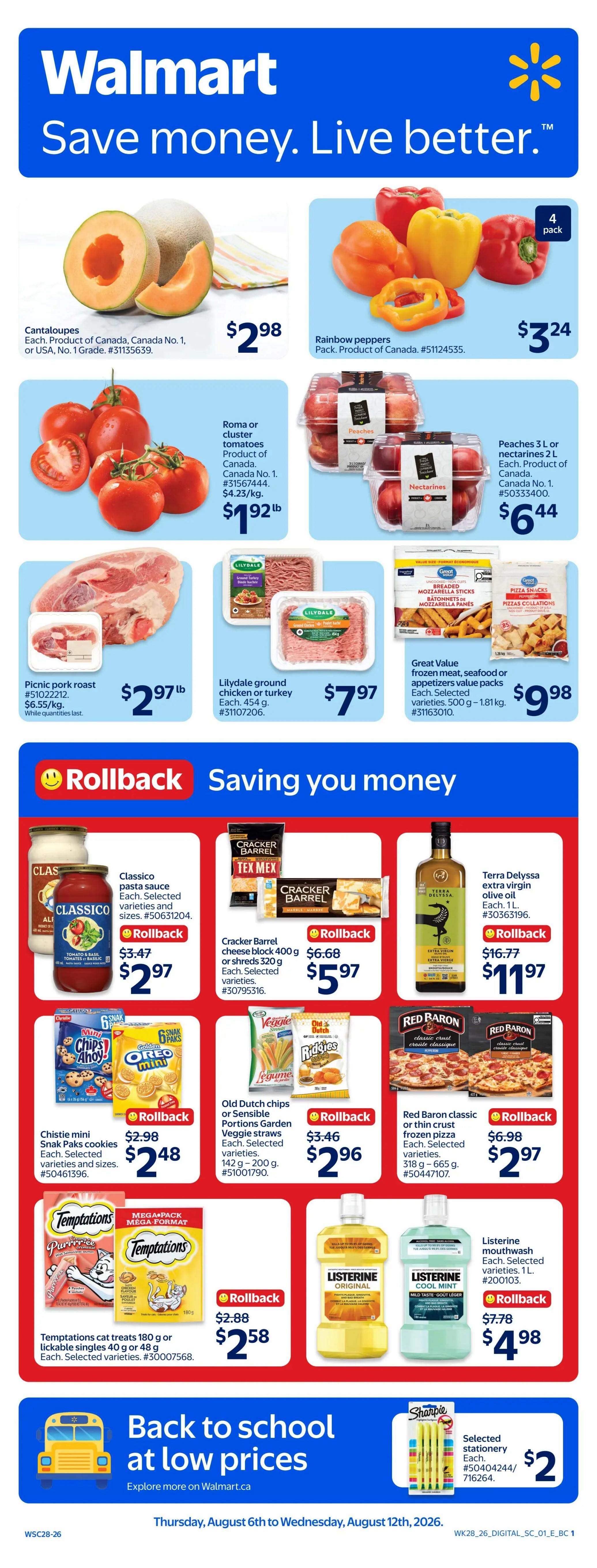 Walmart (West) Flyer August 6 to 12