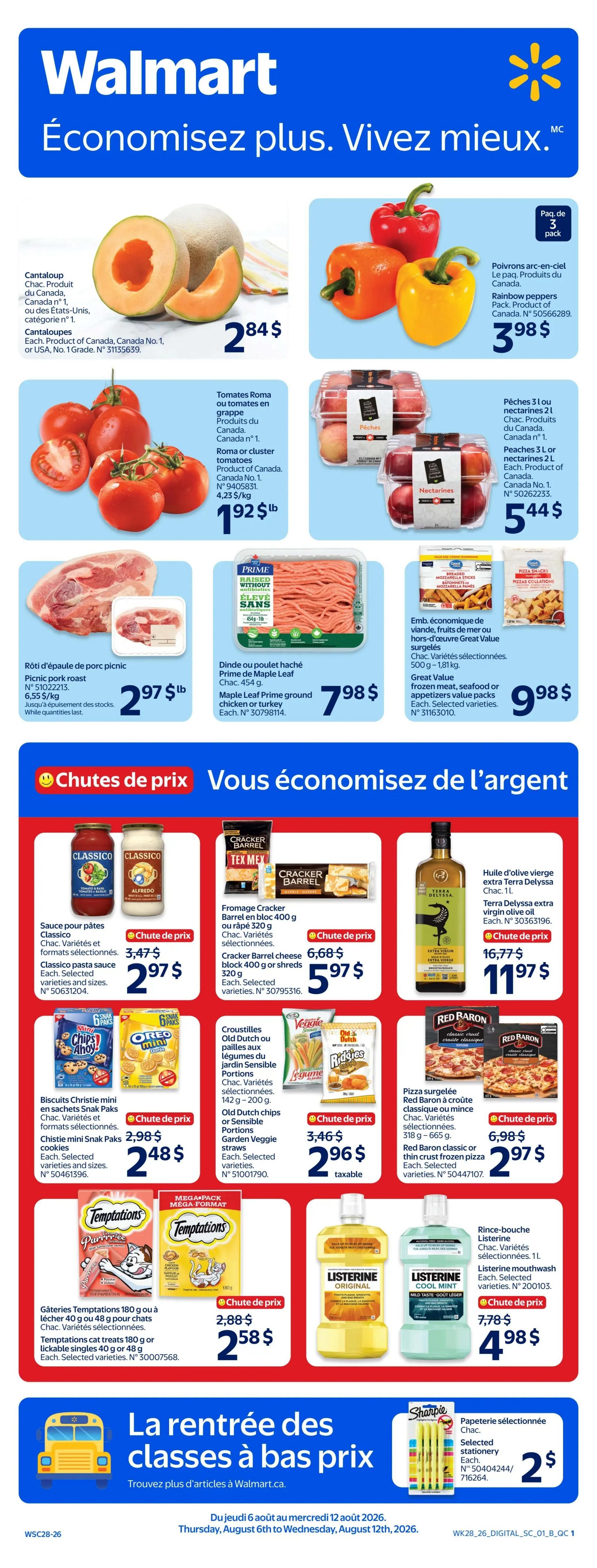 Walmart (QC) Flyer August 6 to 12