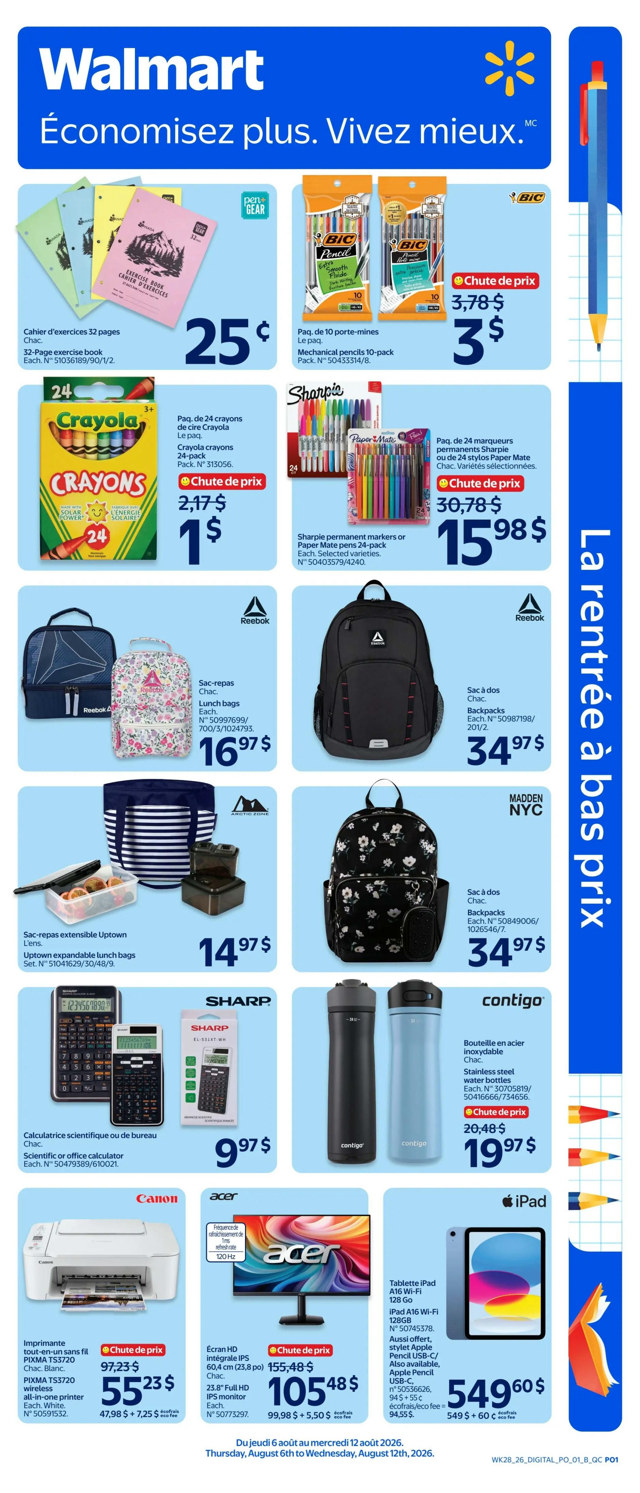 Walmart (QC) Flyer August 6 to 12