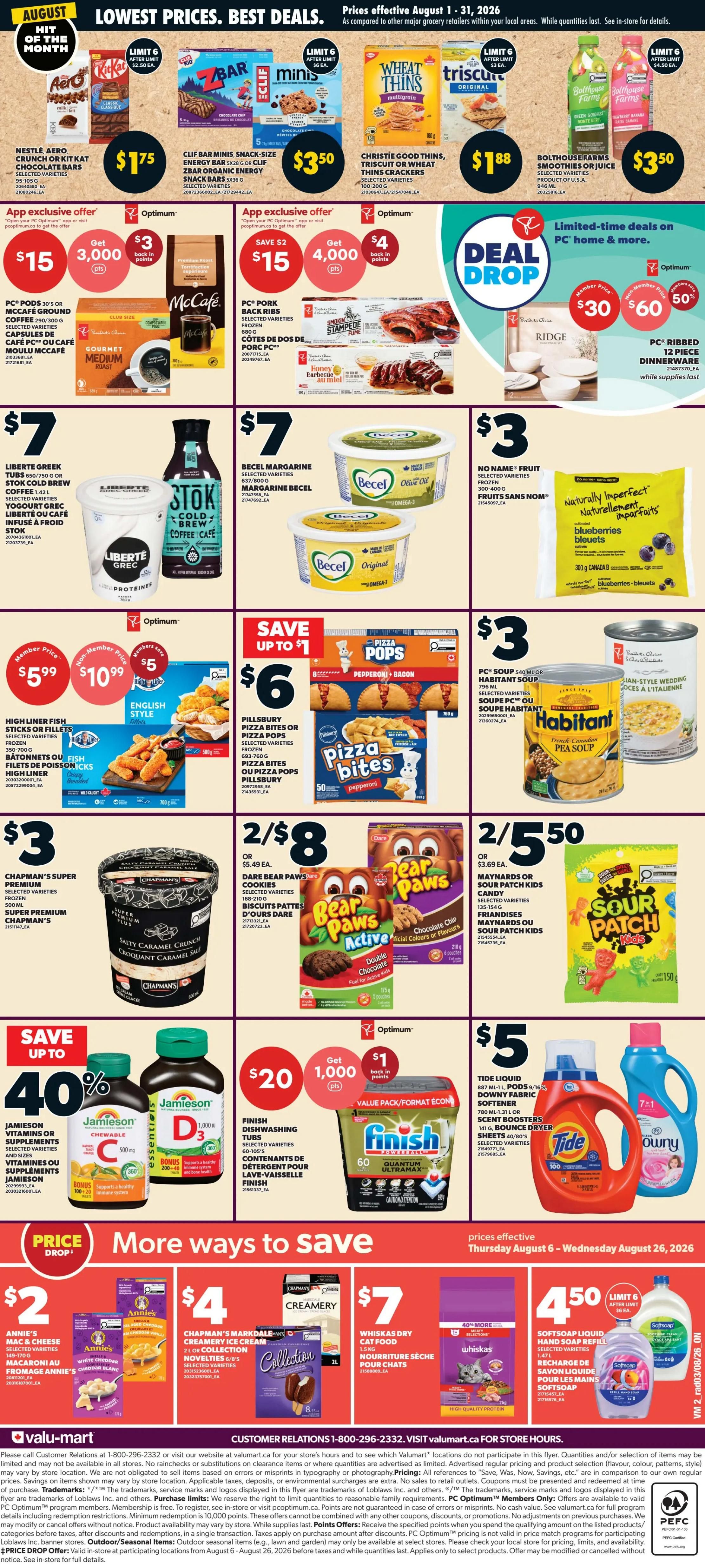 Valu-mart Flyer August 6 to 12