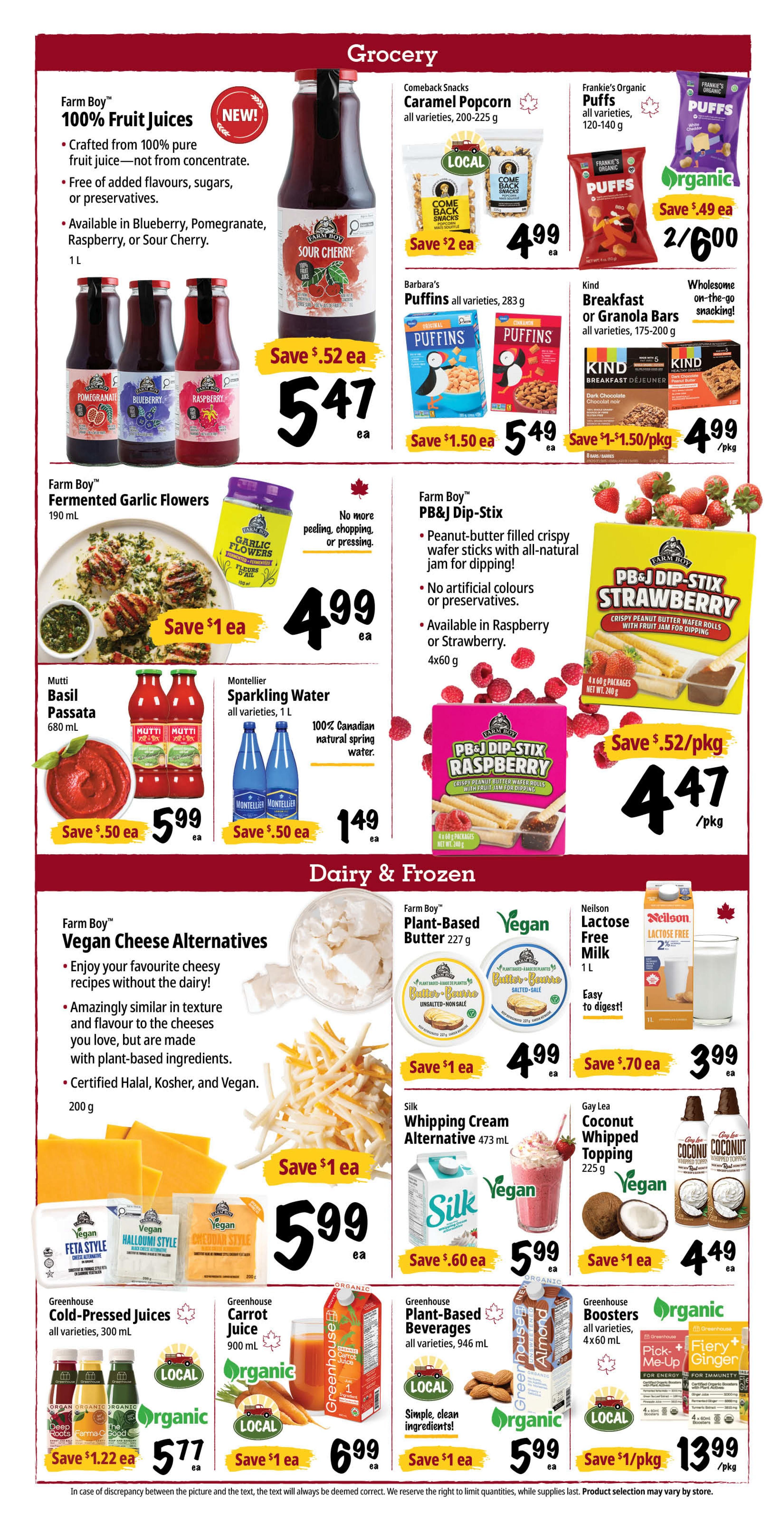 Farm Boy Flyer August 6 to 12