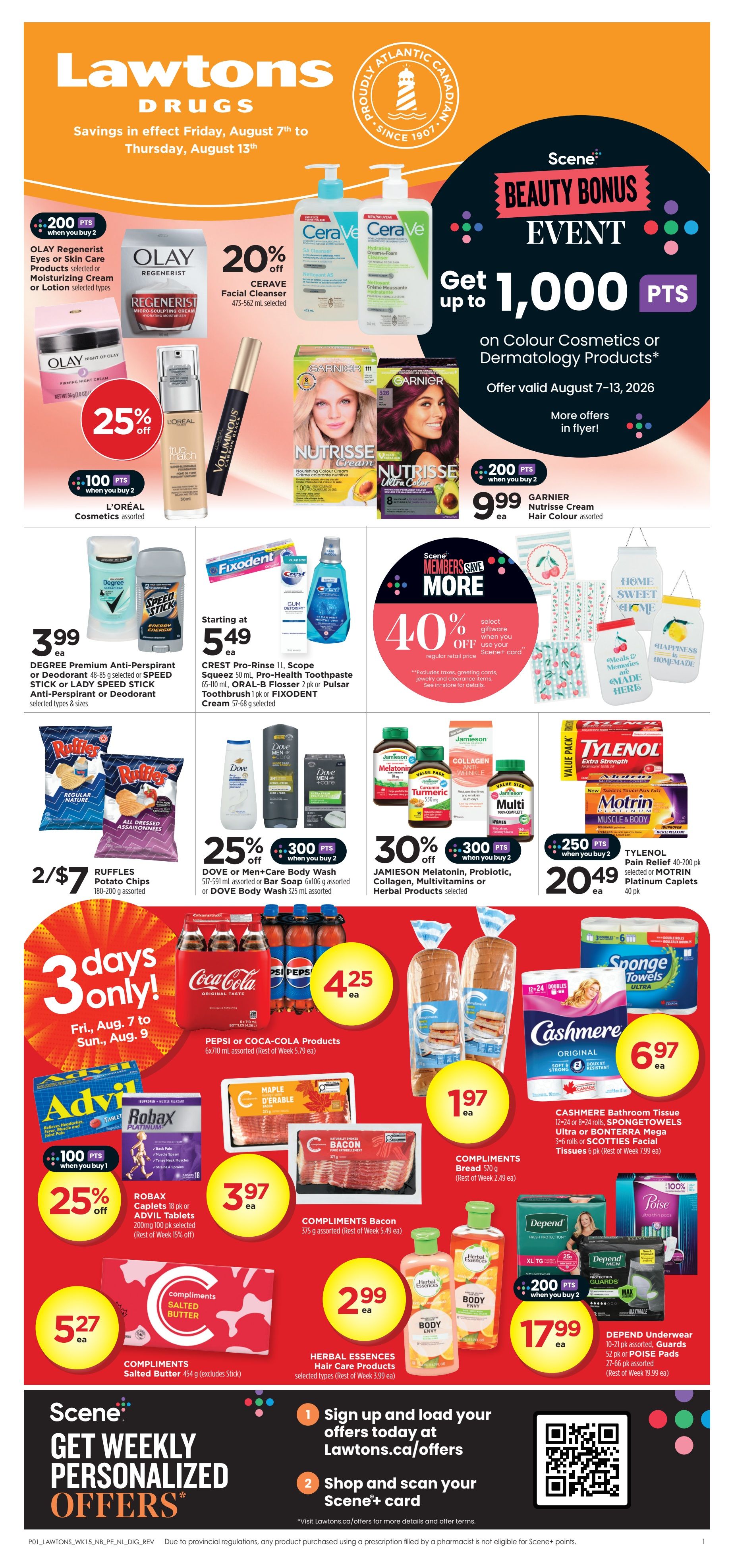Lawtons Drugs (NB, NL, PE) Flyer August 7 to 13