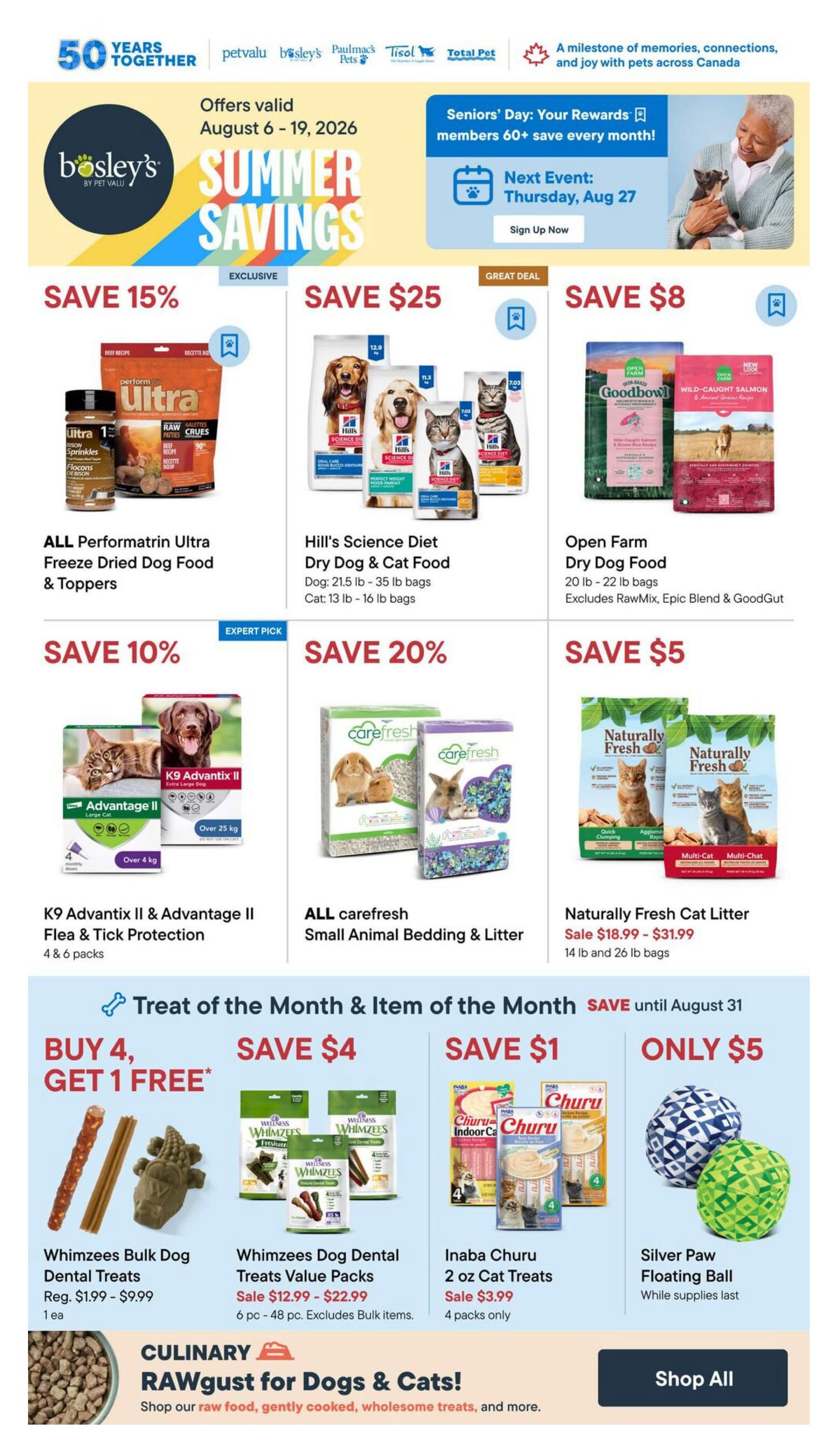 Bosley's by PetValu Flyer August 6 to 19