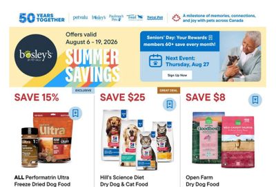 Bosley's by PetValu Flyer August 6 to 19