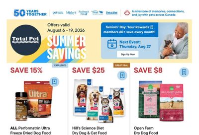 Total Pet Flyer August 6 to 19