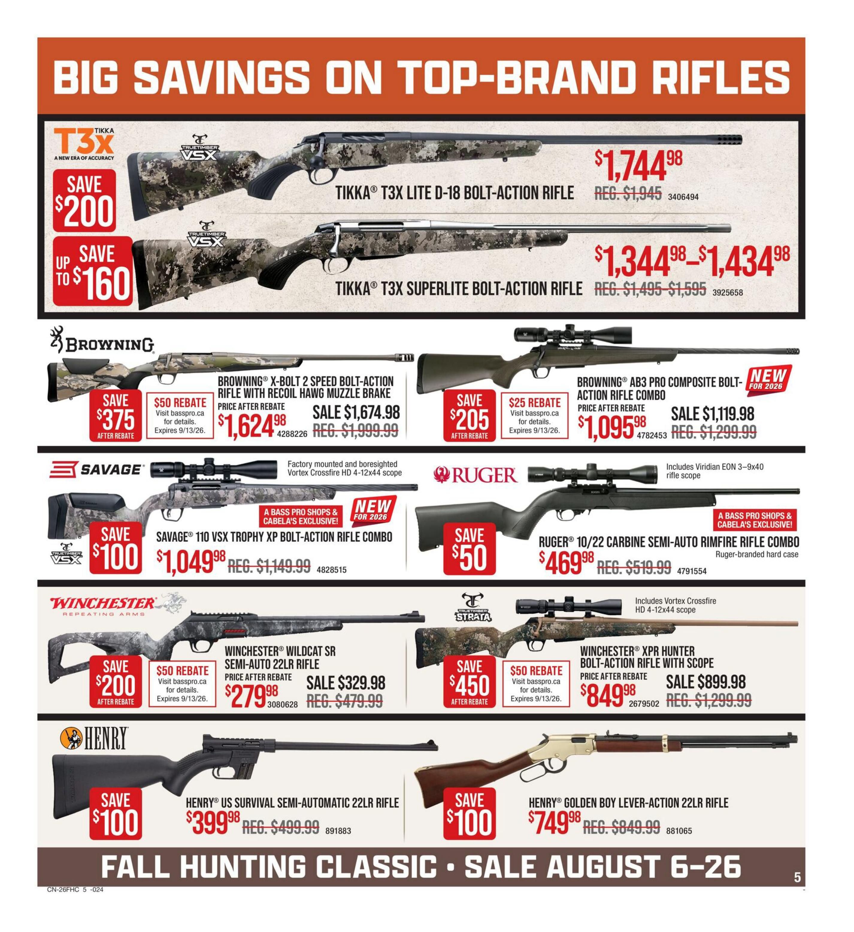 Cabela's Flyer August 6 to 26