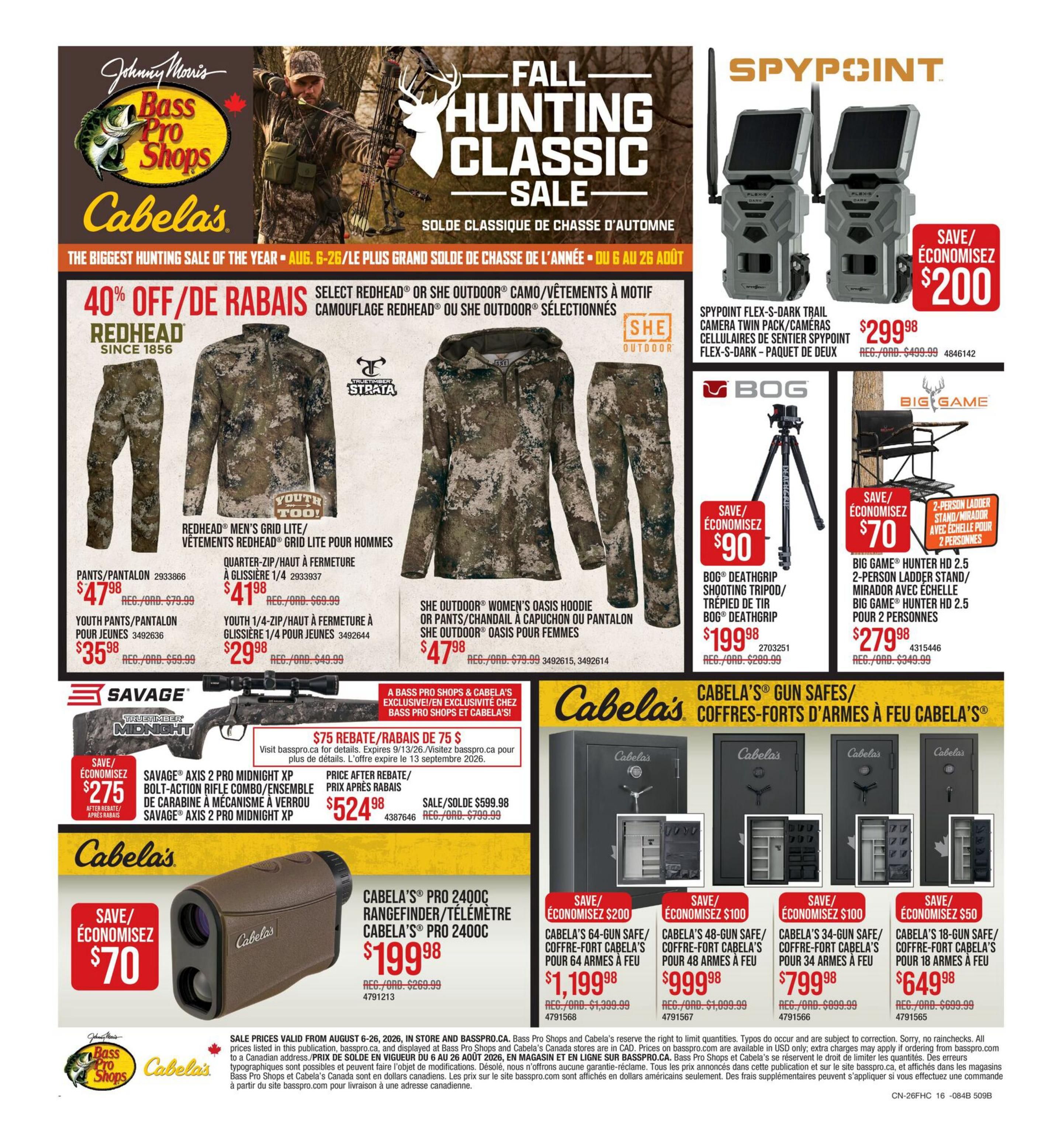 Bass Pro Shops Flyer August 6 to 26