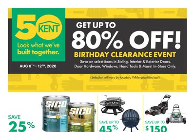 Kent Building Supplies Flyer August 6 to 12
