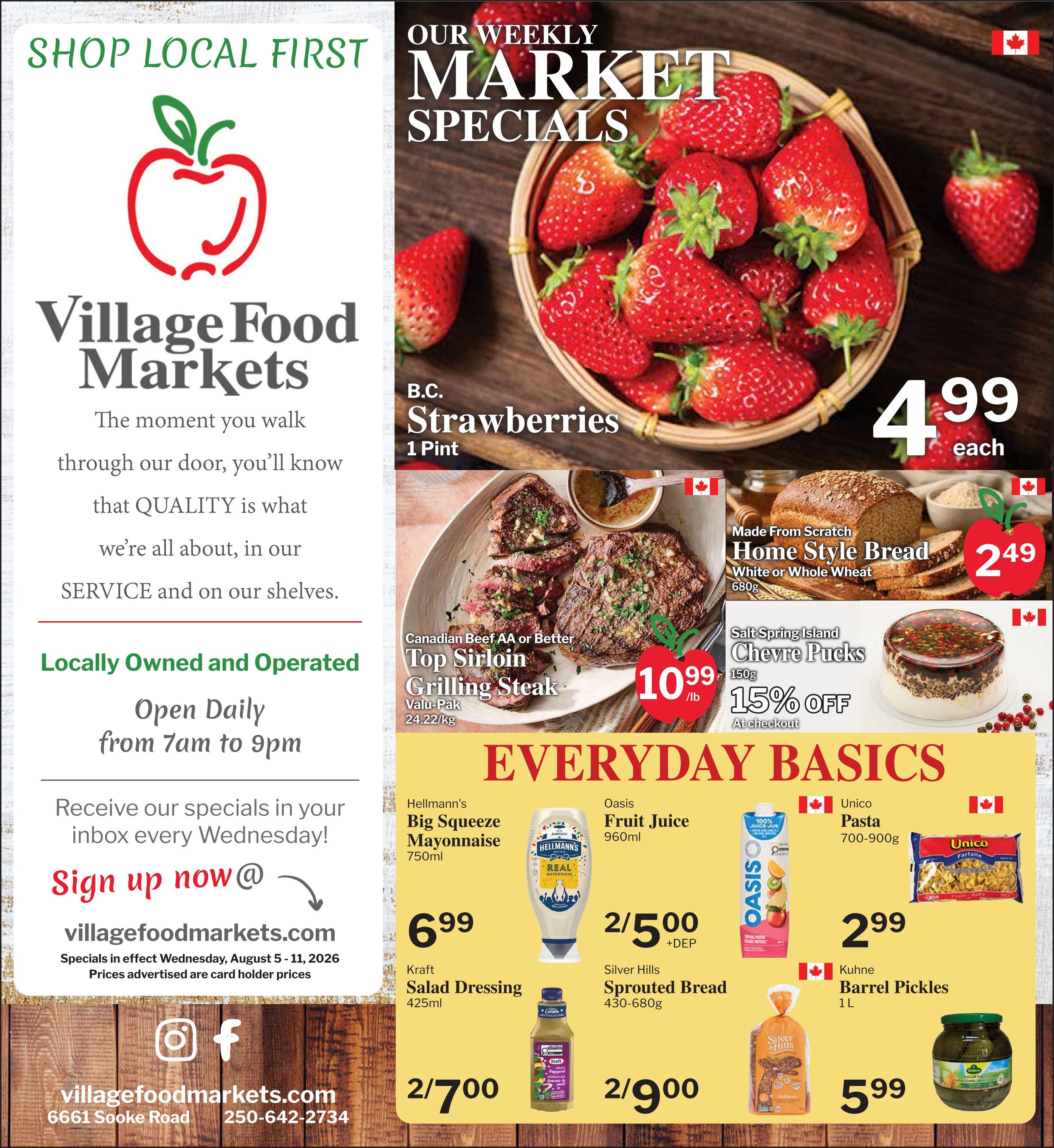 Village Food Markets Flyer August 5 to 11