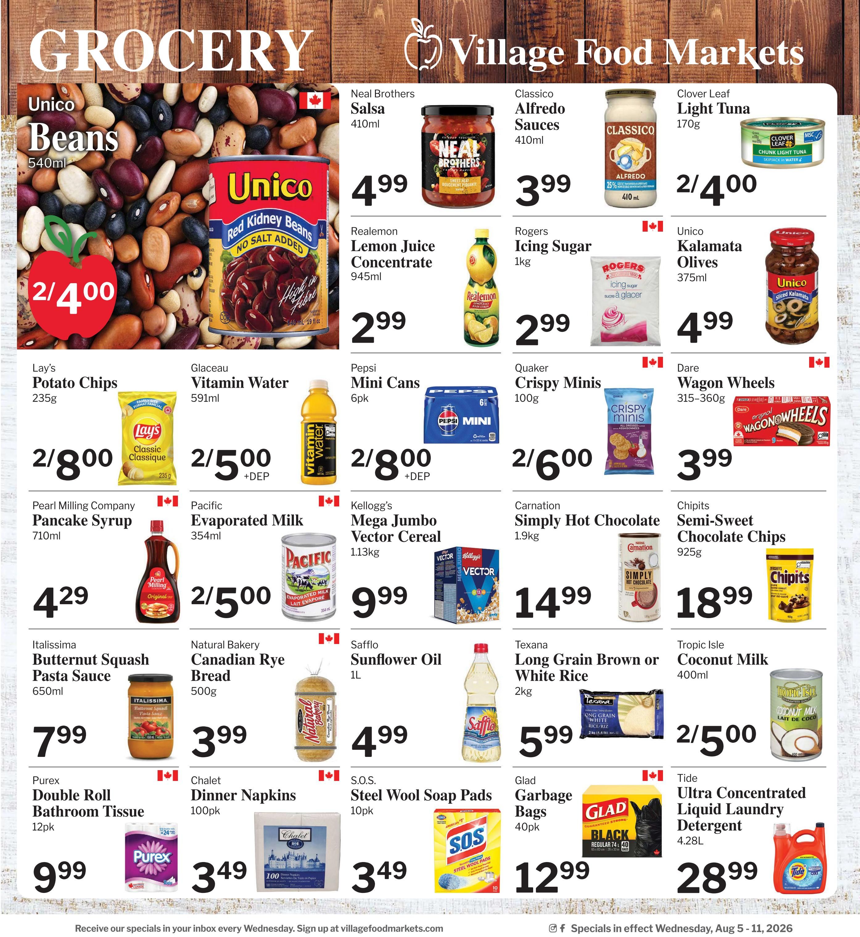 Village Food Markets Flyer August 5 to 11