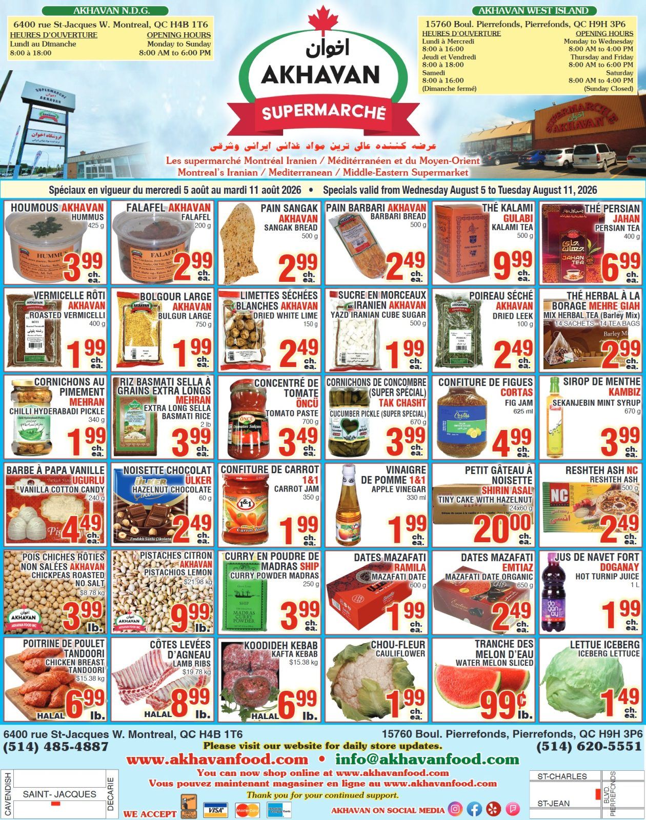 Akhavan Supermarche Flyer August 5 to 11
