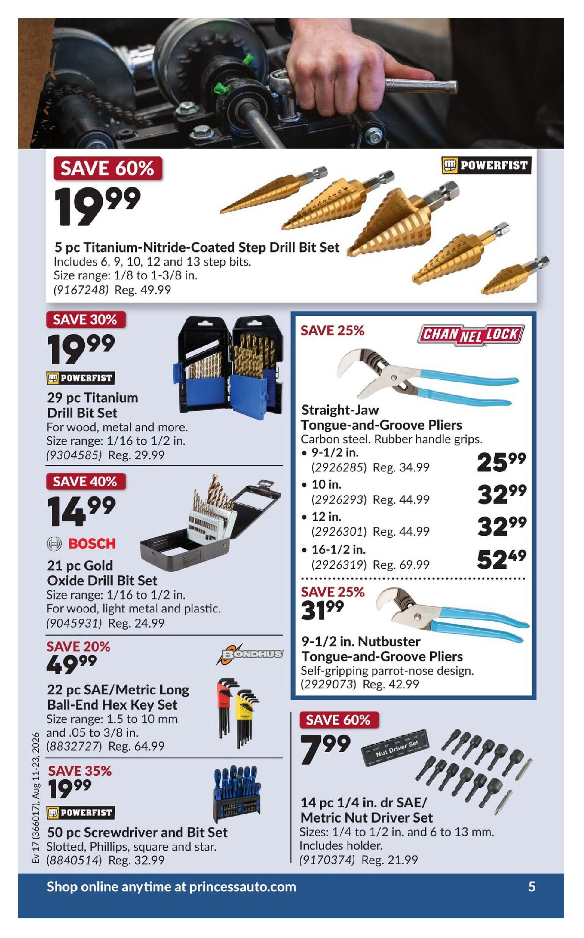 Princess Auto Flyer August 11 to 23
