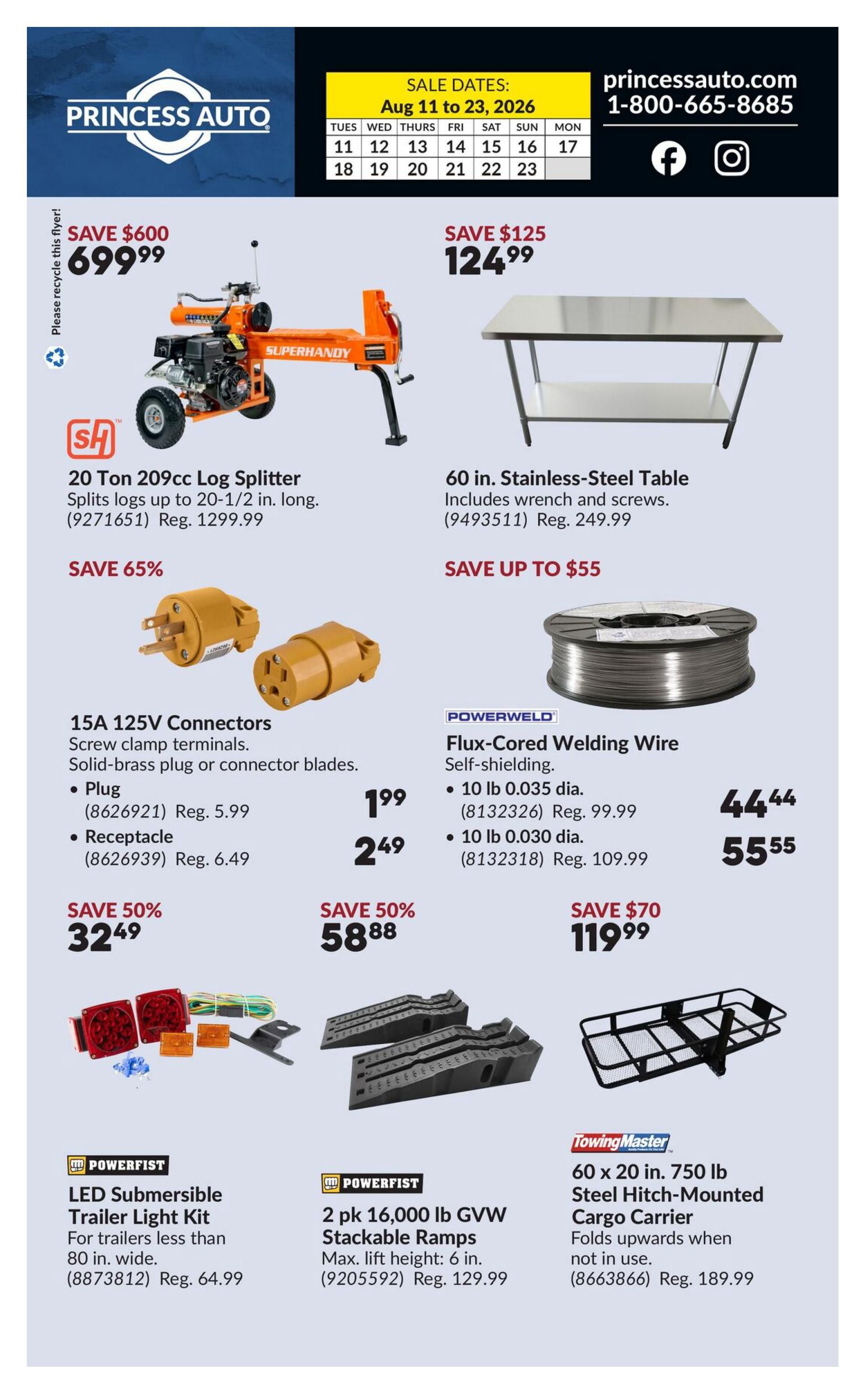 Princess Auto Flyer August 11 to 23