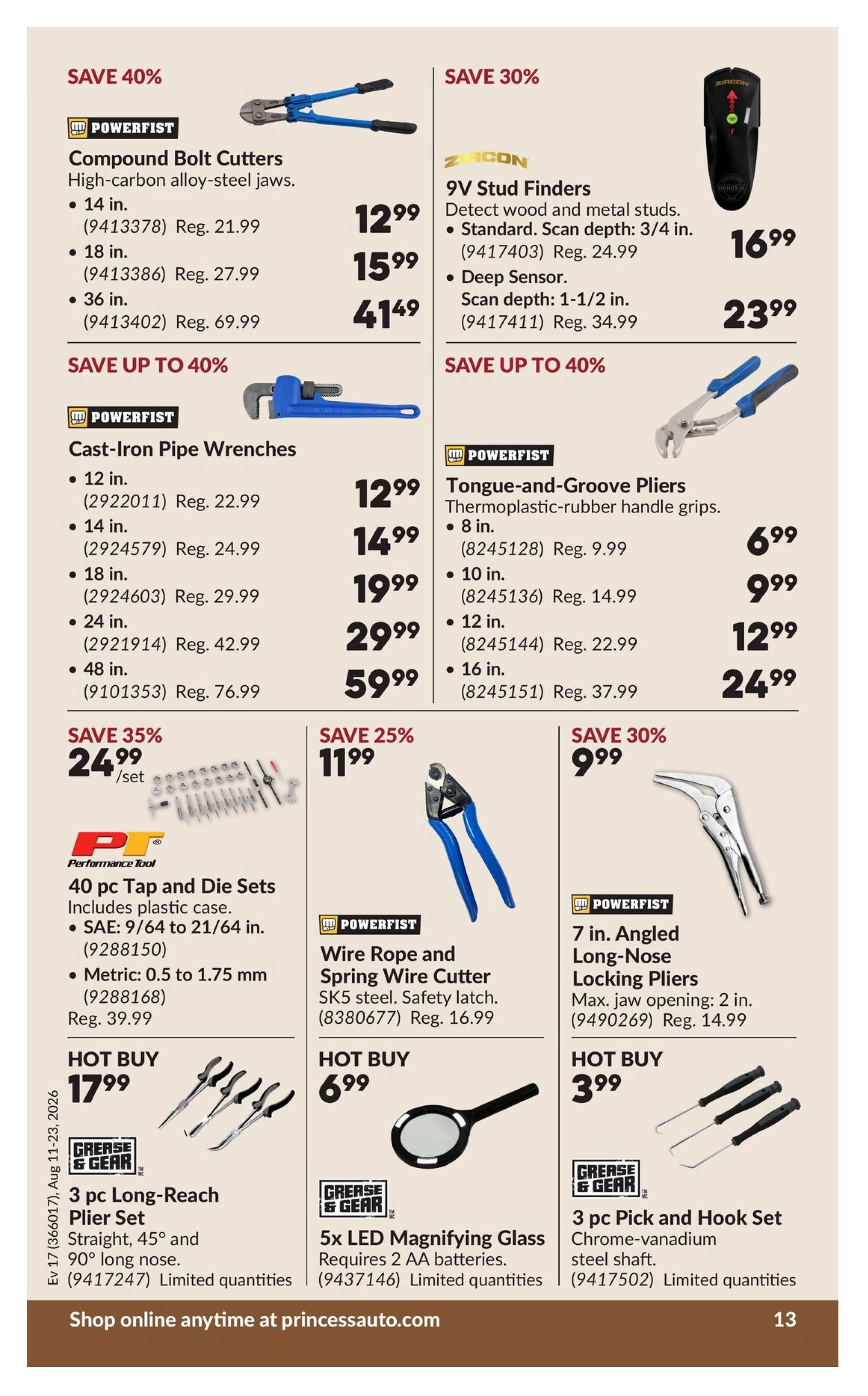 Princess Auto Flyer August 11 to 23