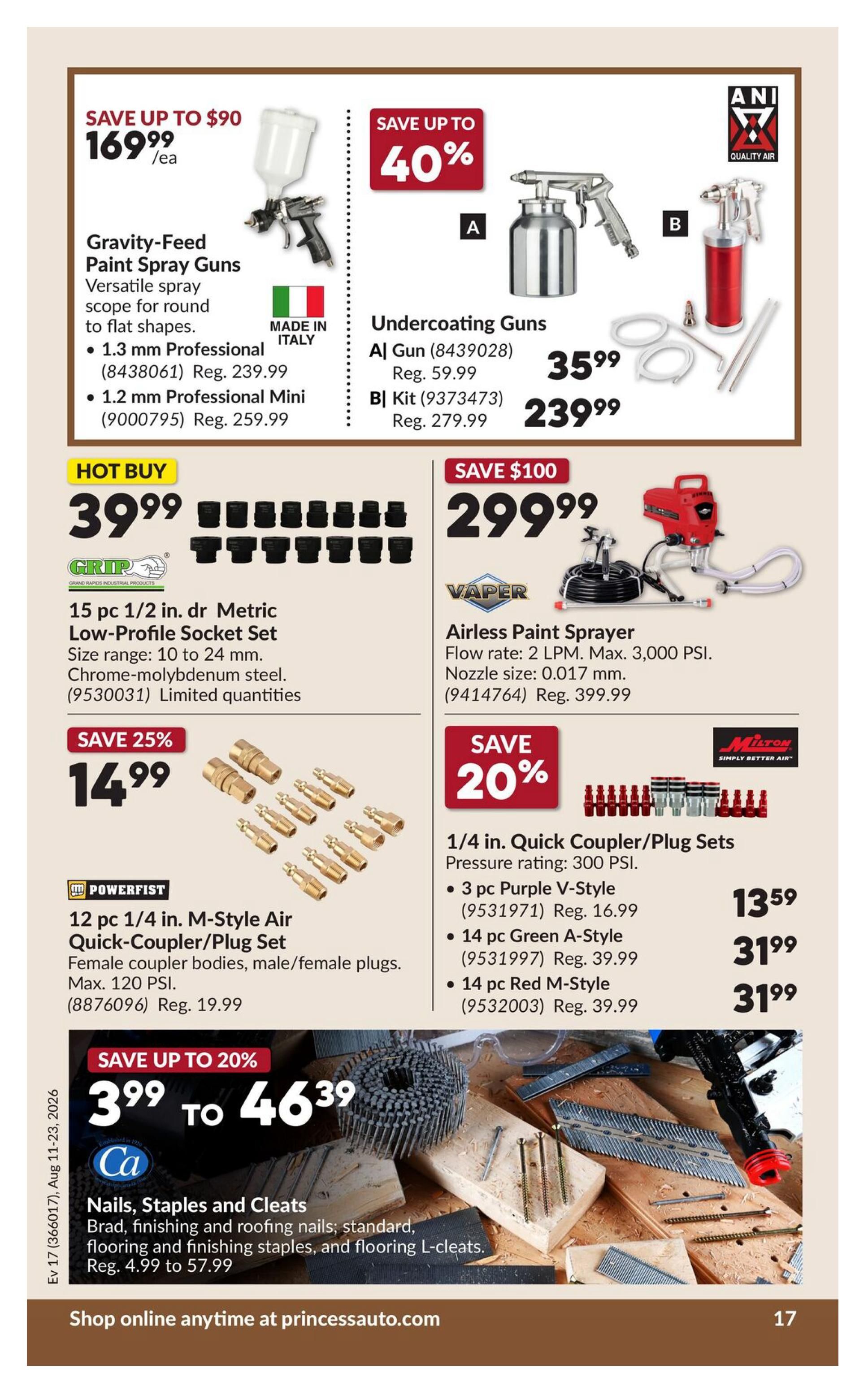 Princess Auto Flyer August 11 to 23