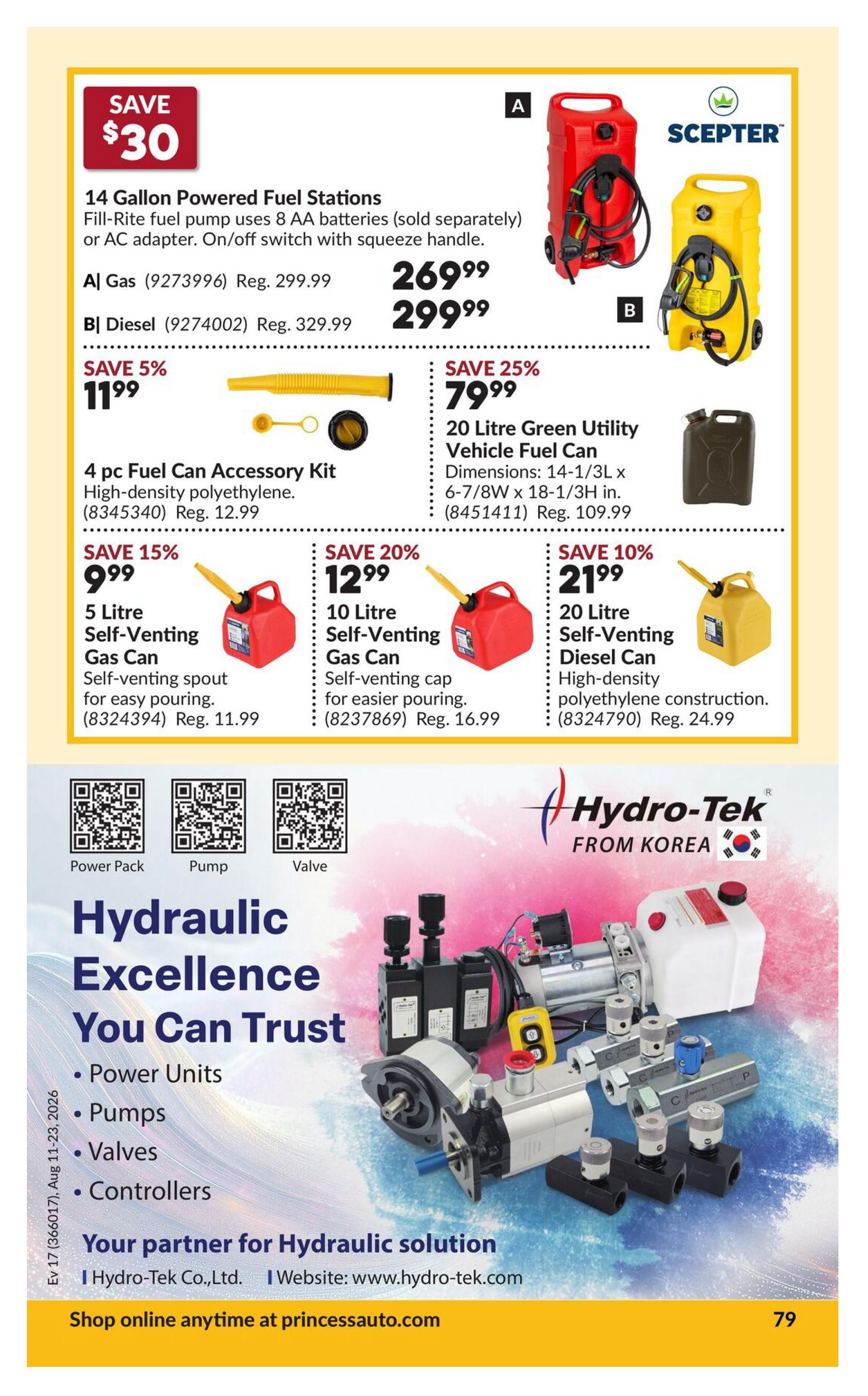 Princess Auto Flyer August 11 to 23