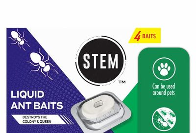 Walmart: STEM™ Liquid Ant Baits, Destroys the Colony and Queen, For Indoor Use, 4 Spill Proof Bait Stations $2.00 (reg. $9.98)