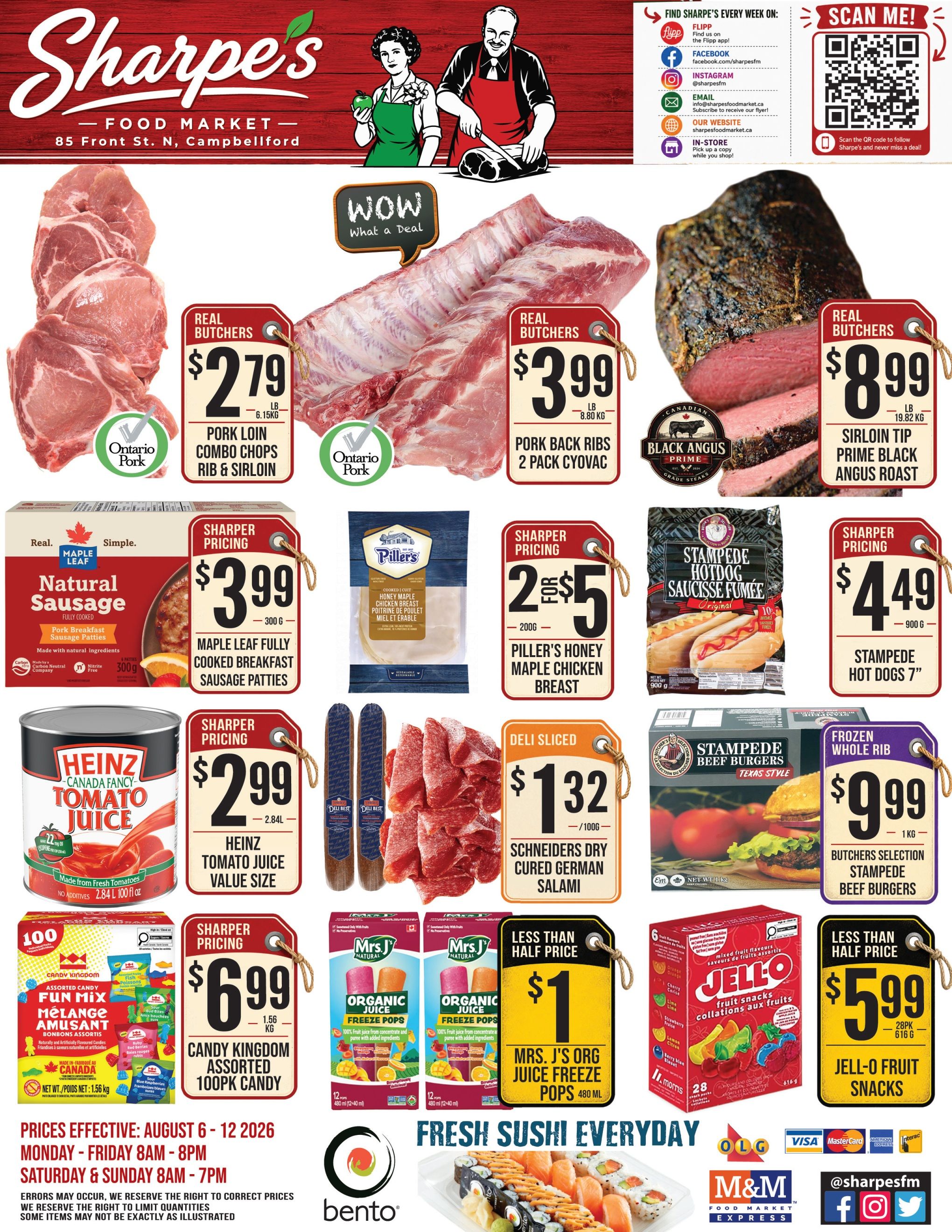 Sharpe's Food Market Flyer August 6 to 12