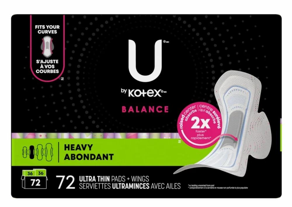 Costco: U by Kotex Balance Ultra Thin Pads with Wings, Heavy Absorbency, 72-count $9.97