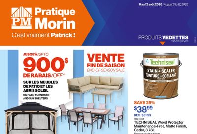 Patrick Morin Flyer August 6 to 12